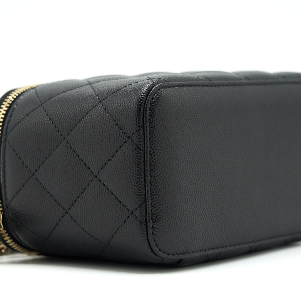 CHANEL CAVIAR LONG VANITY WITH CHAIN CAVIAR BLACK LGHW