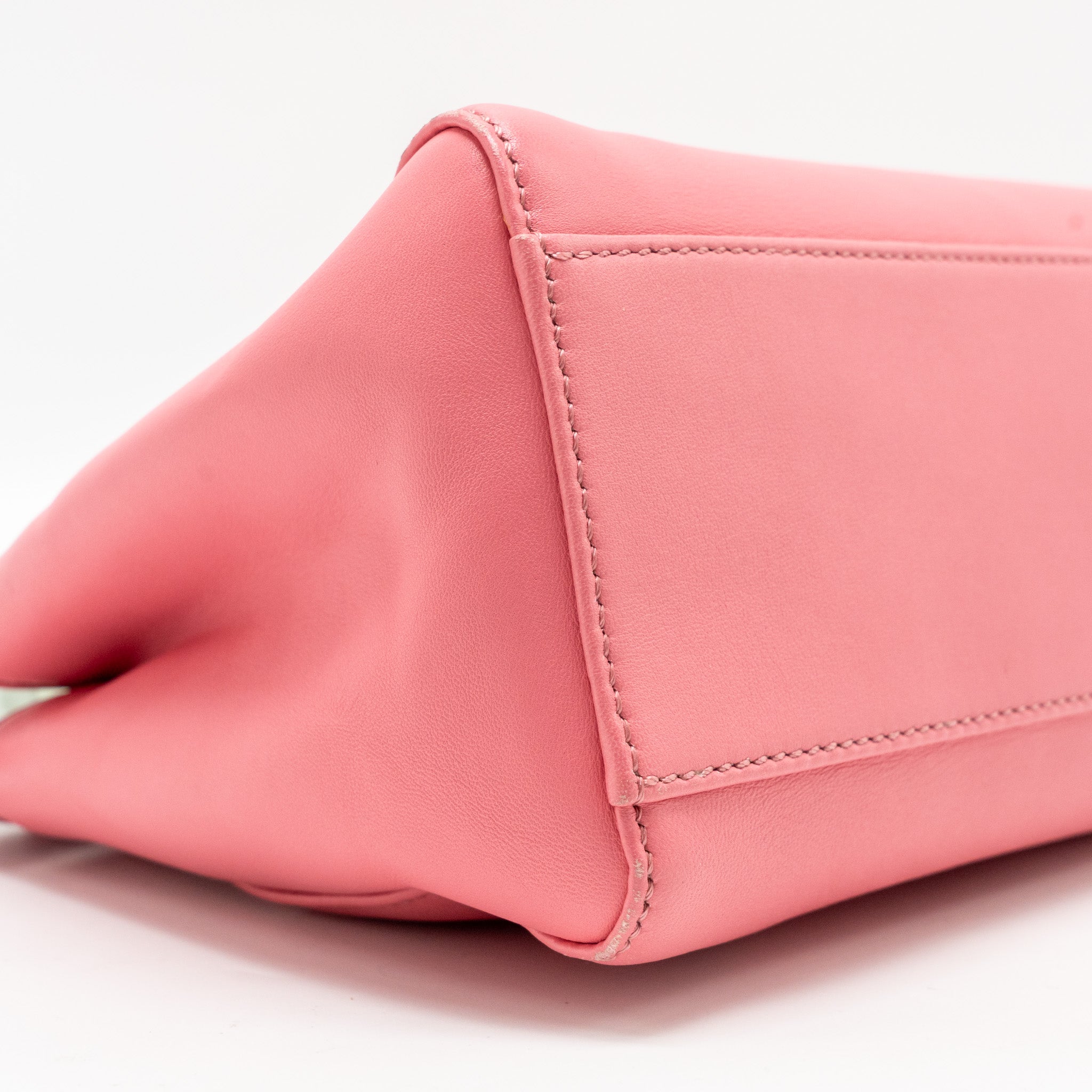 FENDI COLOURBLOCK MINI PEEKABOO NAPPA LEATHER ROSA FLUO/OXIGEN SLATE GHW