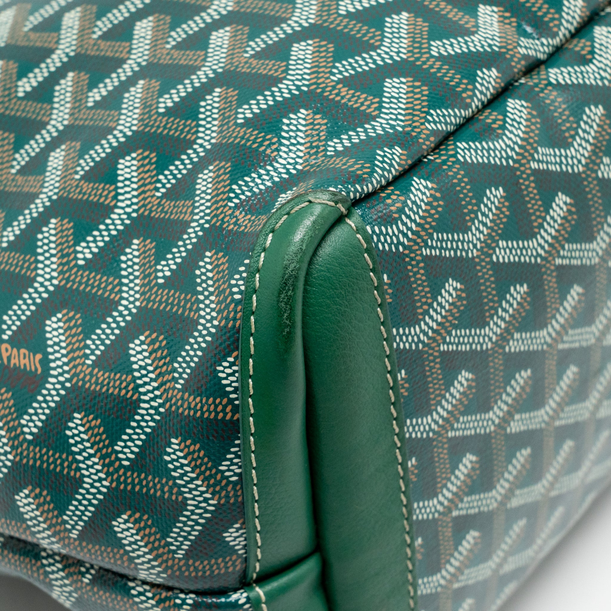 GOYARD ARTOIS PM HANDBAG GOYARDINE CANVAS/CALFSKIN GREEN SHW