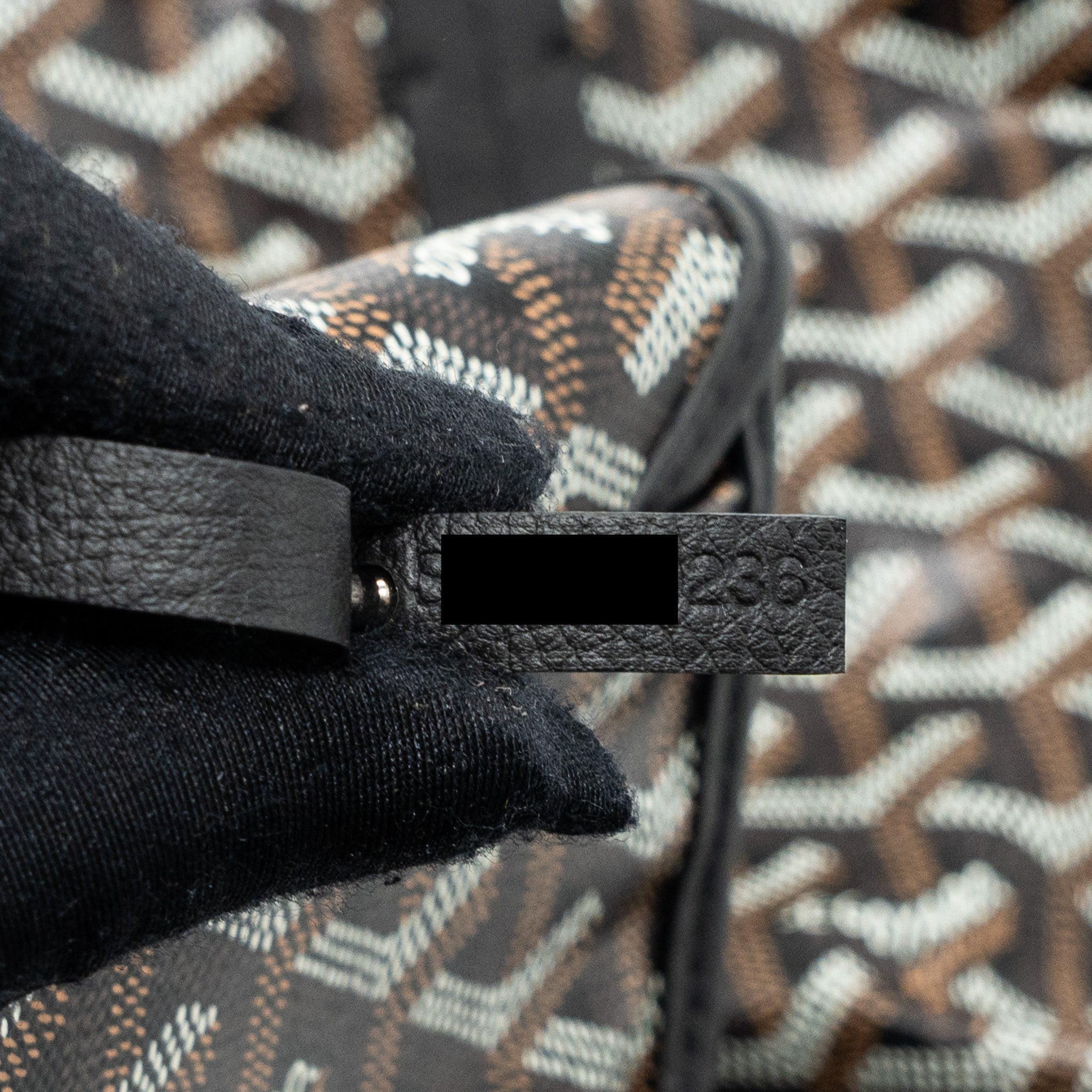 GOYARD MINI ANJOU TOTE BAG CANVAS / CALFSKIN BLACK SHW