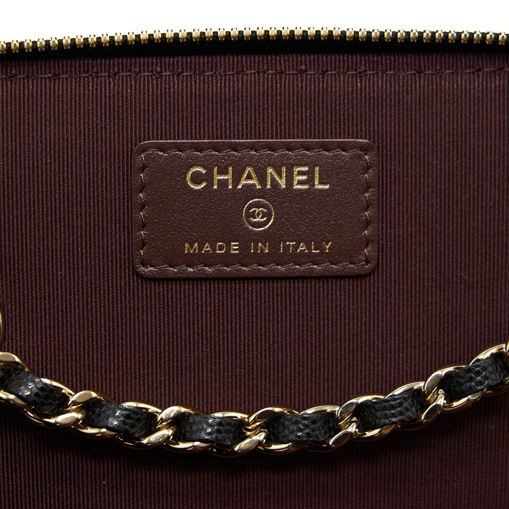 CHANEL CAVIAR LONG VANITY WITH CHAIN CAVIAR BLACK LGHW