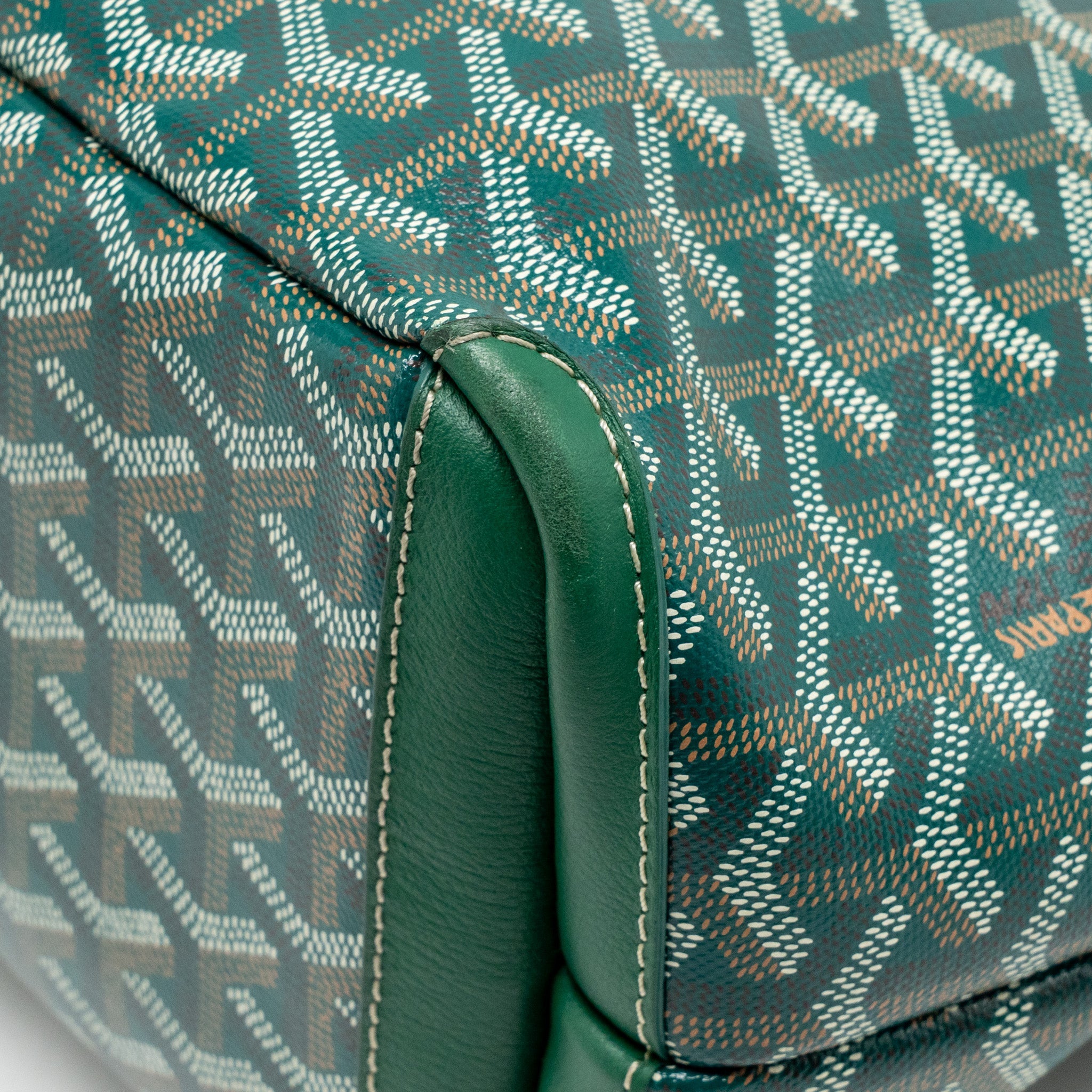 GOYARD ARTOIS PM HANDBAG GOYARDINE CANVAS/CALFSKIN GREEN SHW