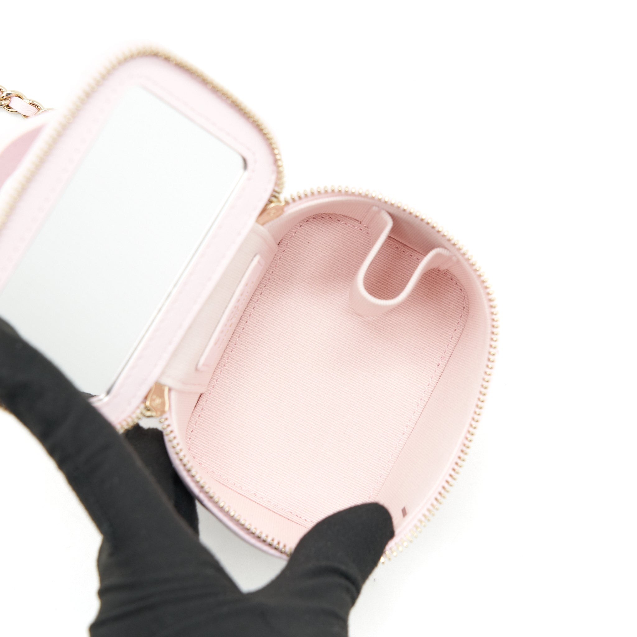 CHANEL 22P MINI VANITY CASE LAMBSKIN PINK GHW