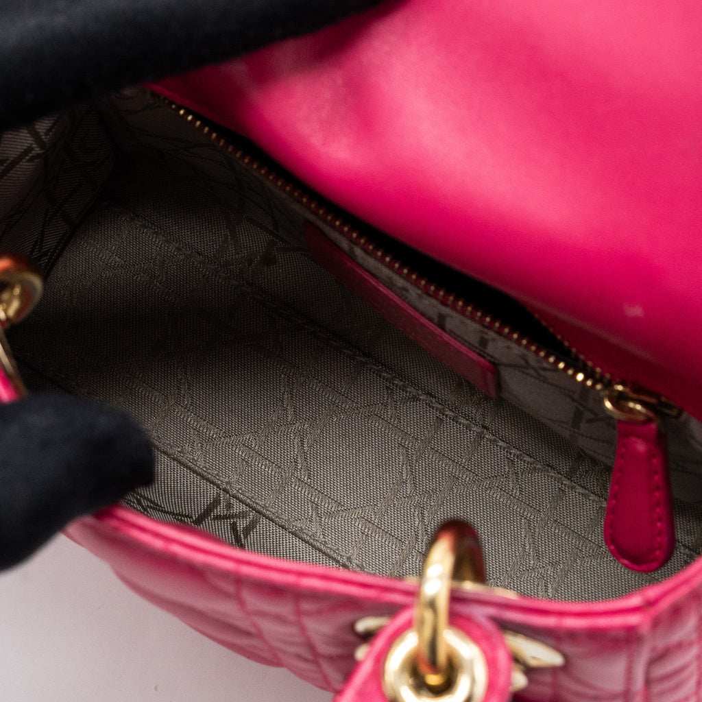 DIOR MINI LADY DIOR LAMBSKIN PINK GHW