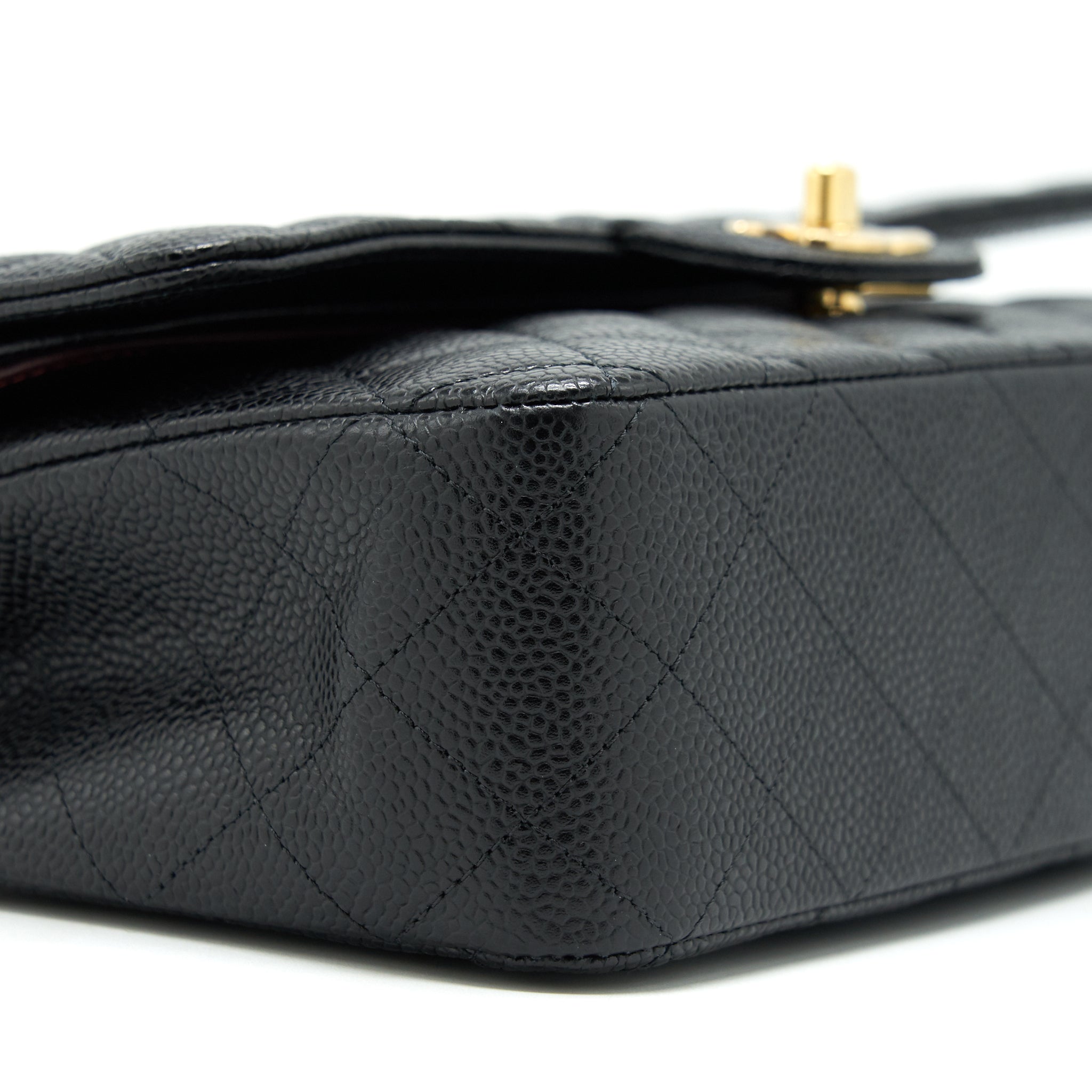 CHANEL MEDIUM CLASSIC DOUBLE FLAP 25CM CAVIAR BLACK GHW (MICROCHIP)