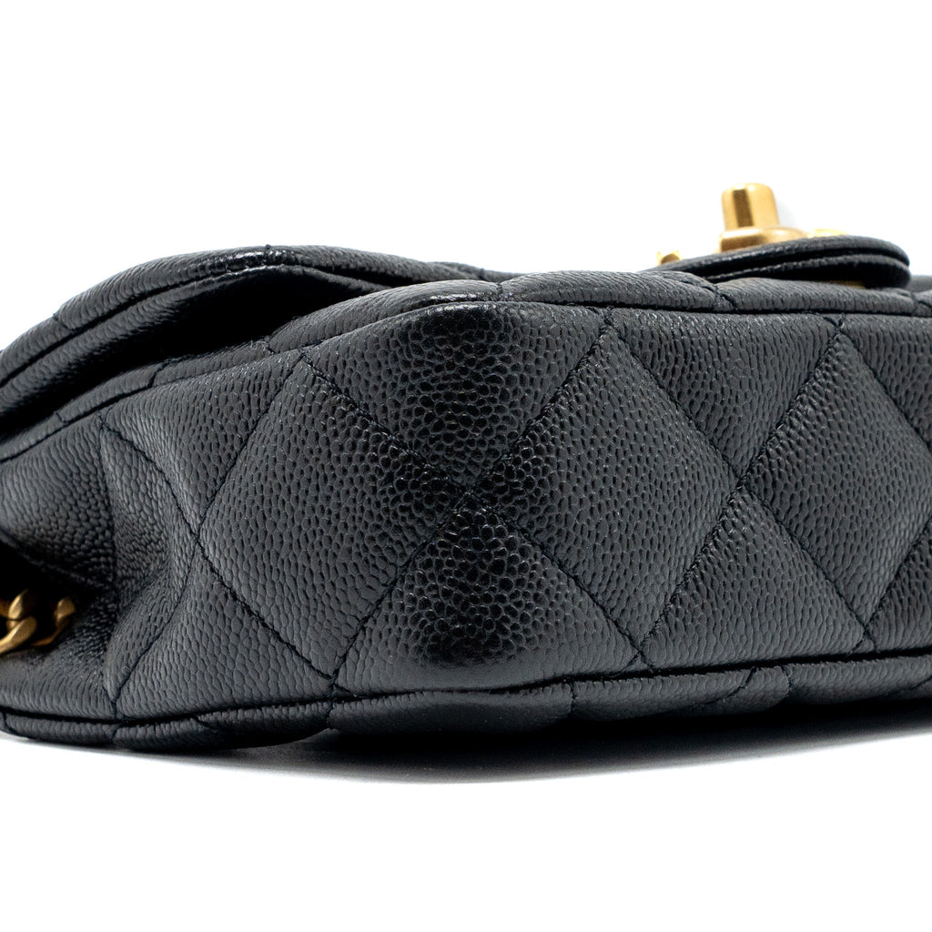 CHANEL 23P MINI COCO LOVE FLAP BAG CAVIAR BLACK GHW (MICROCHIP)