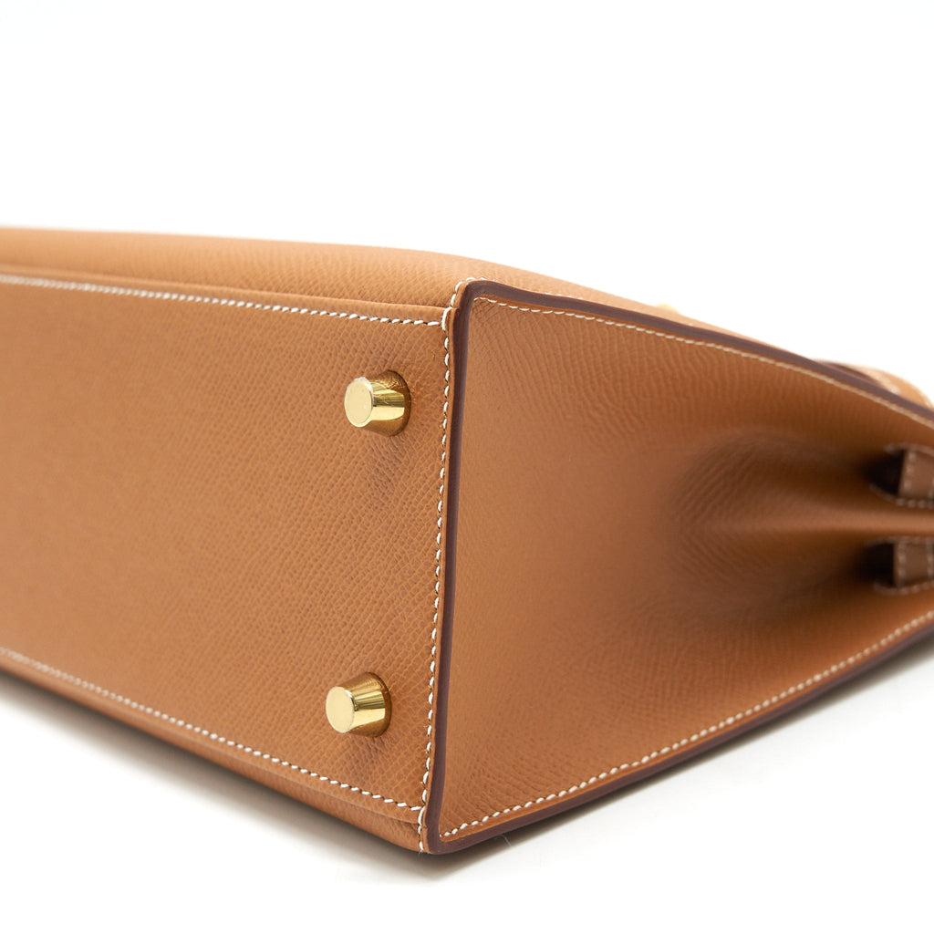 HERMES KELLY 25 SELLIER 37 GOLD WITH GHW