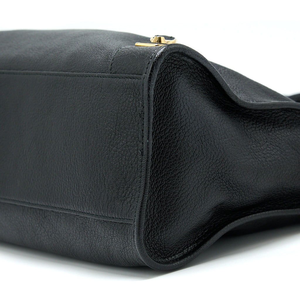 BALENCIAGA EDGED CITY BAG GOATSKIN BLACK GHW