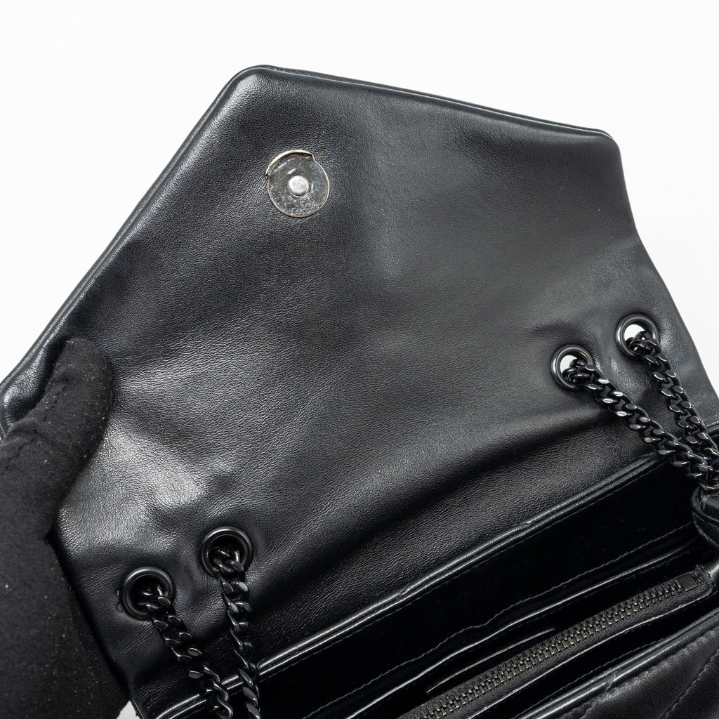 SAINT LAURENT/YSL SMALL LOULOU BAG CALFSKIN SO BLACK