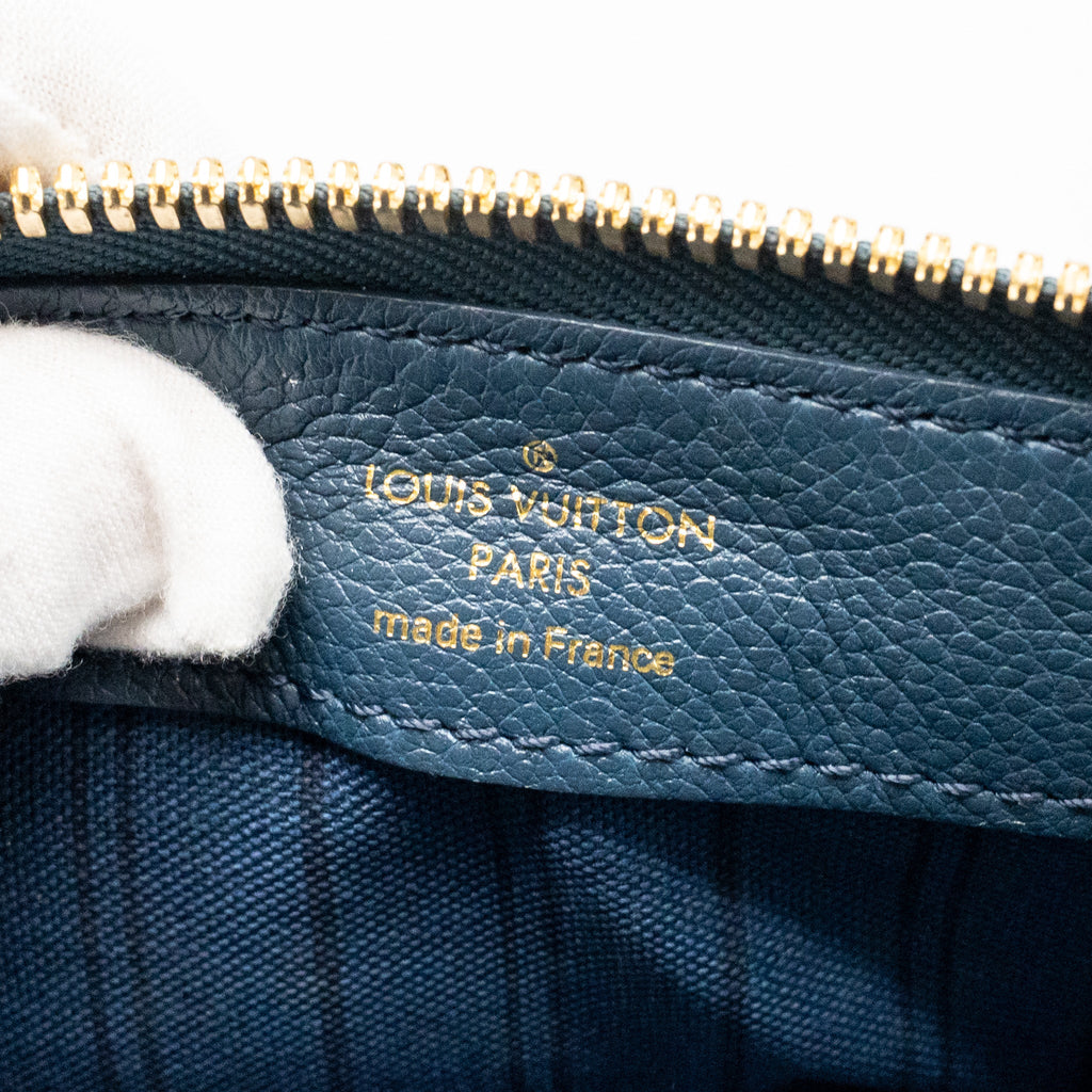 LOUIS VUITTON PETILLANTE CLUTCH MONOGRAM EMPREINTE LEATHER DARK BLUE GHW