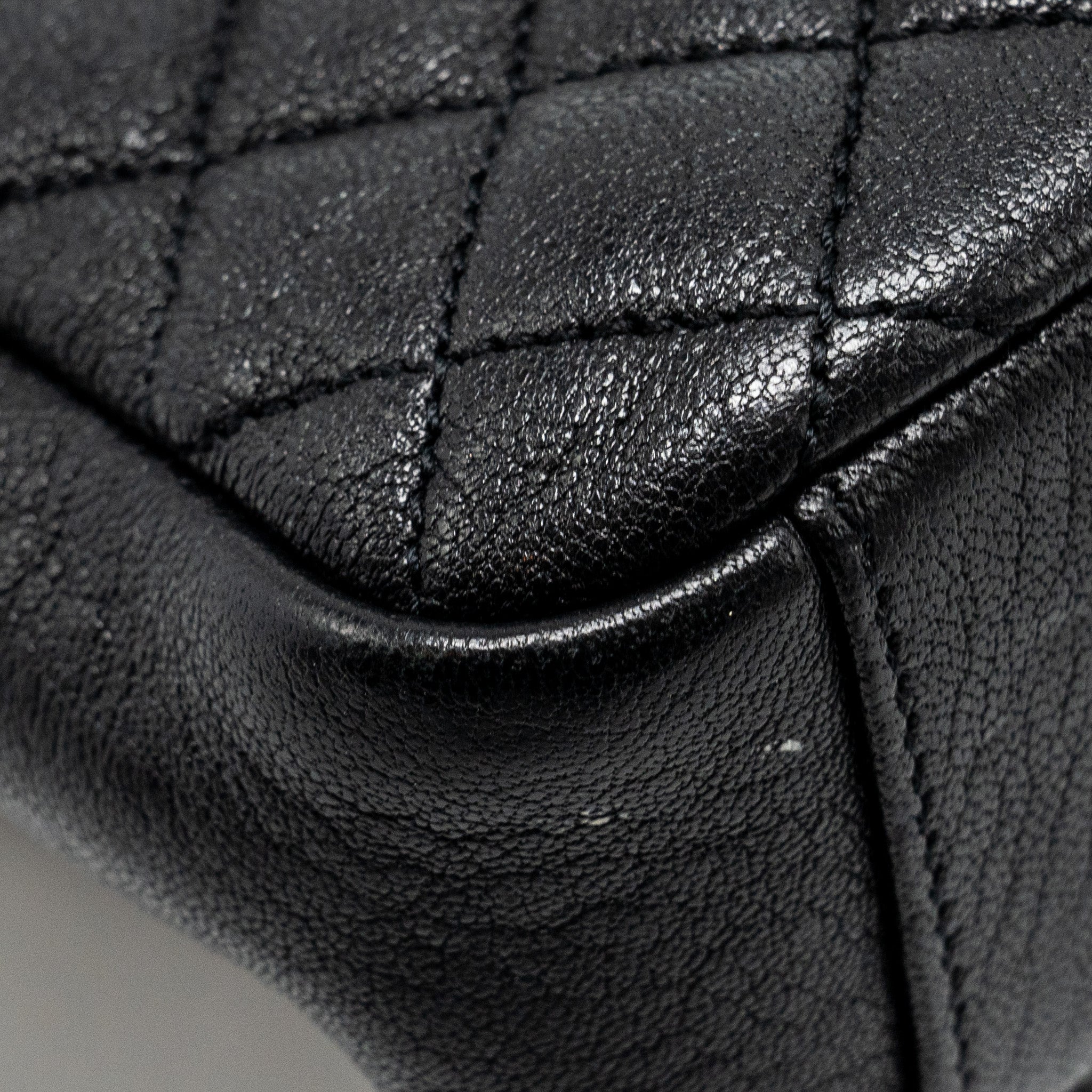 SAINT LAURENT COLLEGE FLAP BAG LAMBSKIN BLACK RUTHENIUM SHW