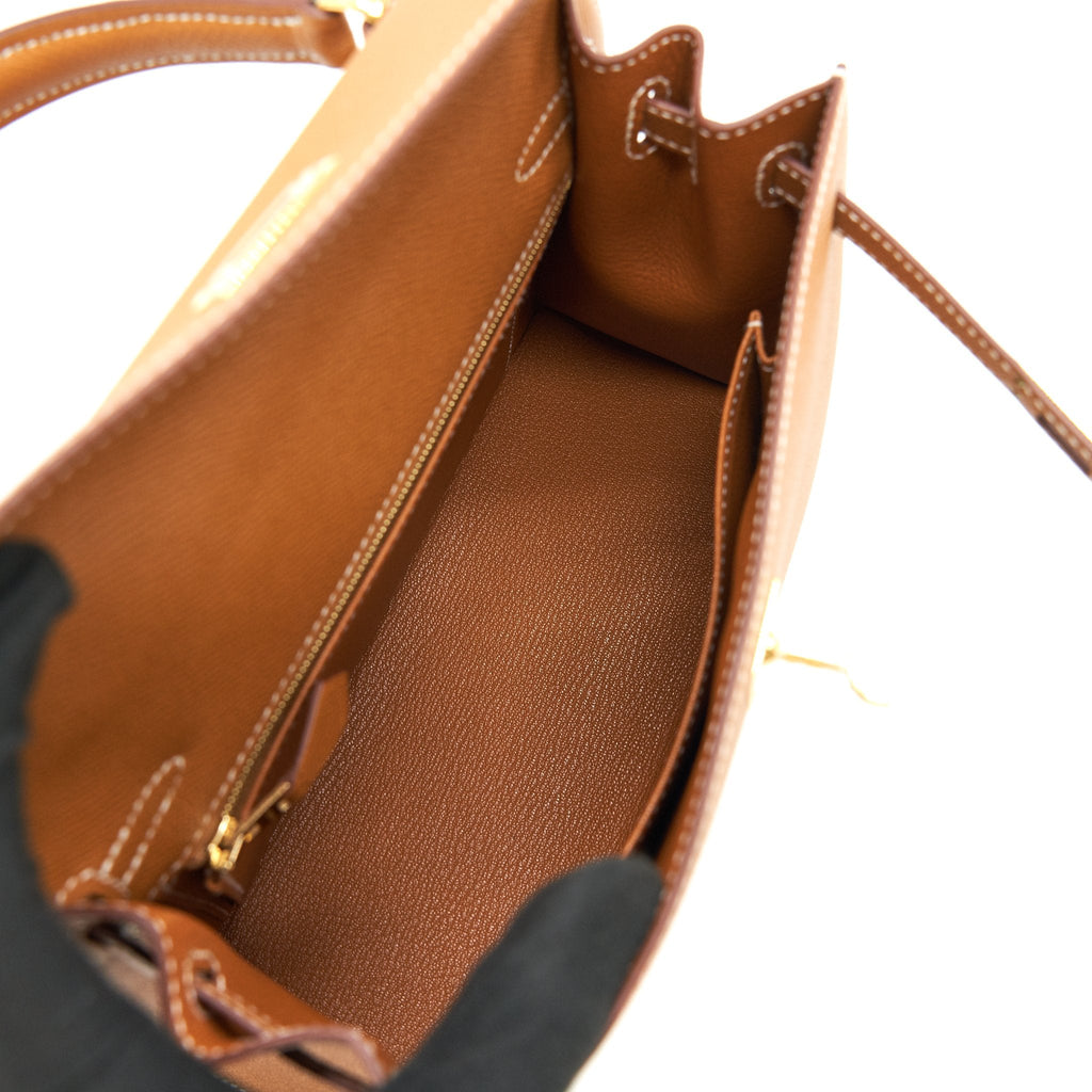 HERMES KELLY 25 SELLIER GOLD WITH GHW