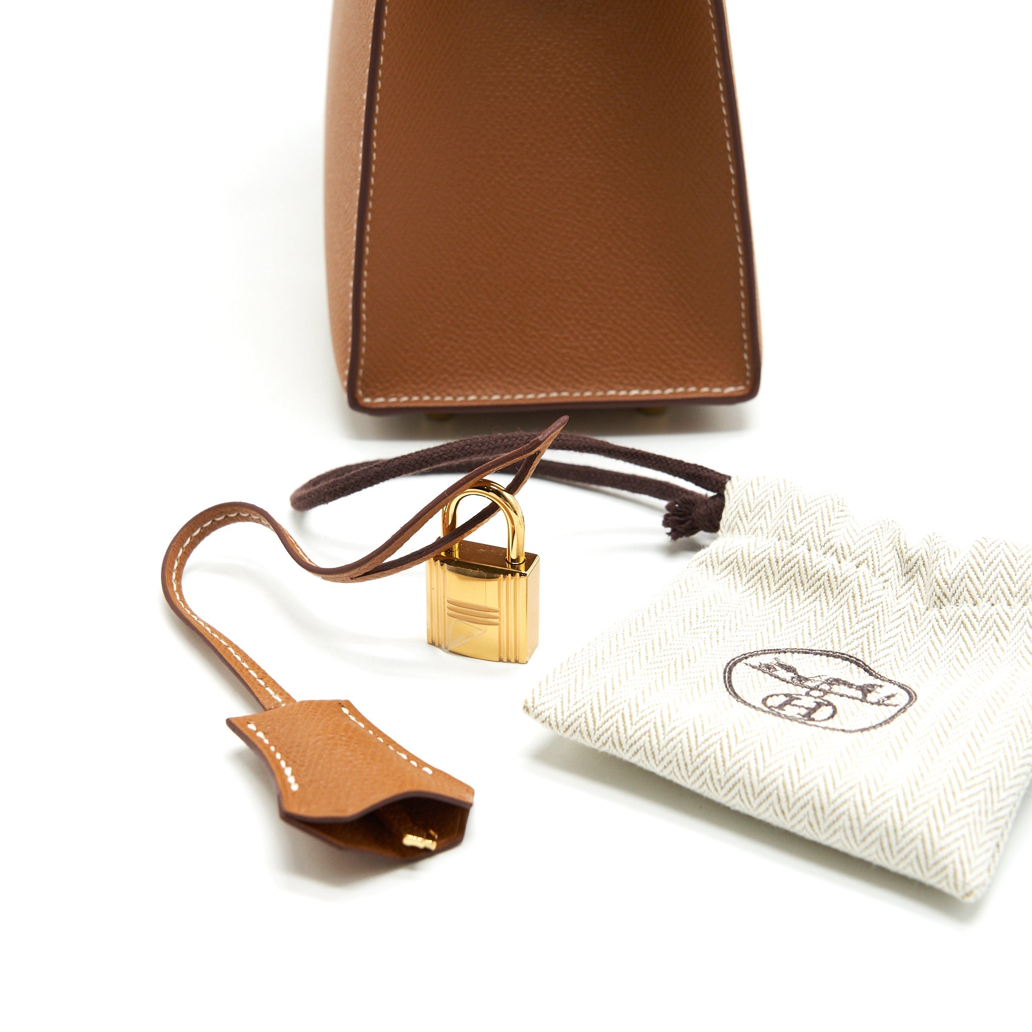 HERMES KELLY 25 SELLIER 37 GOLD WITH GHW