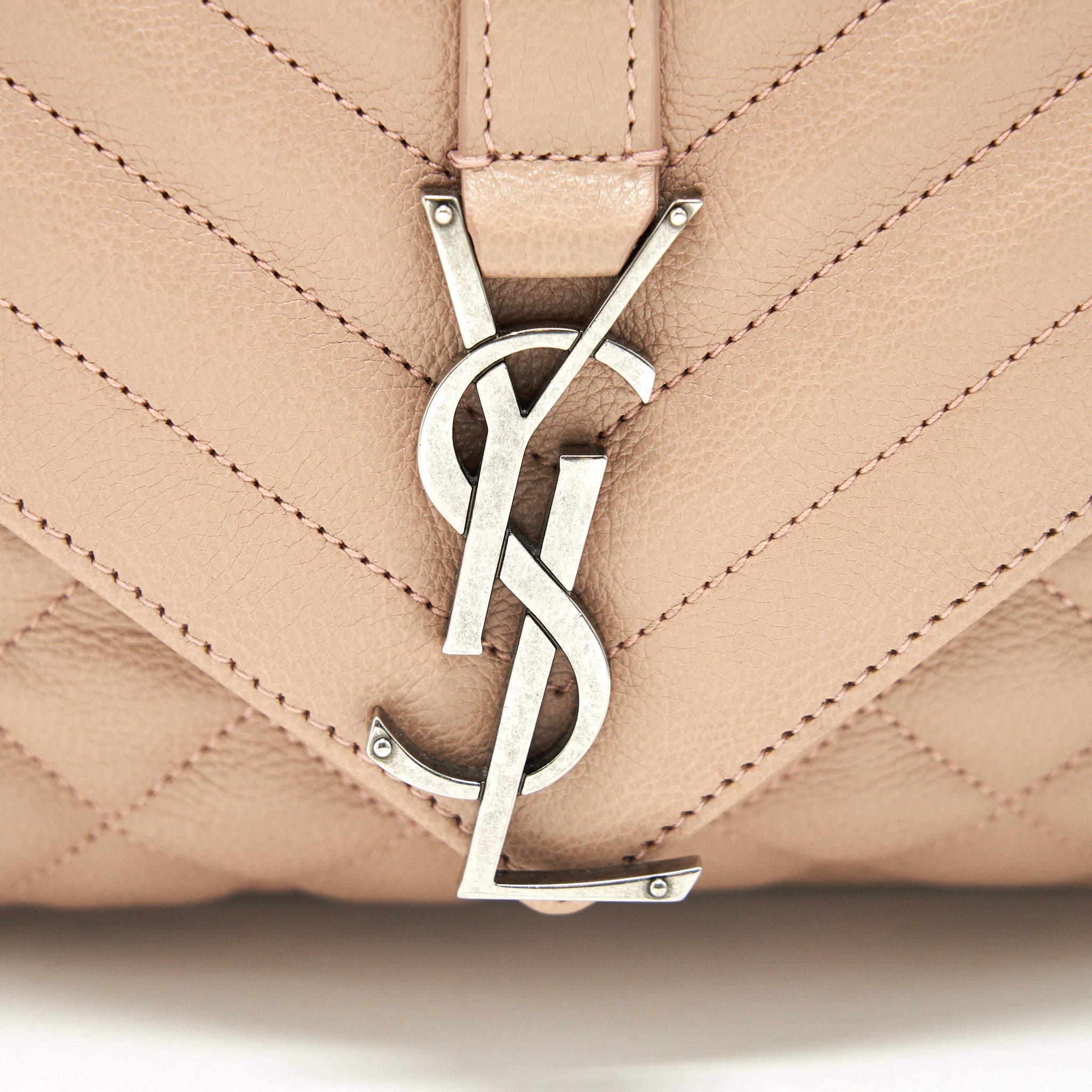 SAINT LAURENT MONOGRAM ENVELOPE BAG DUSTY ROSE