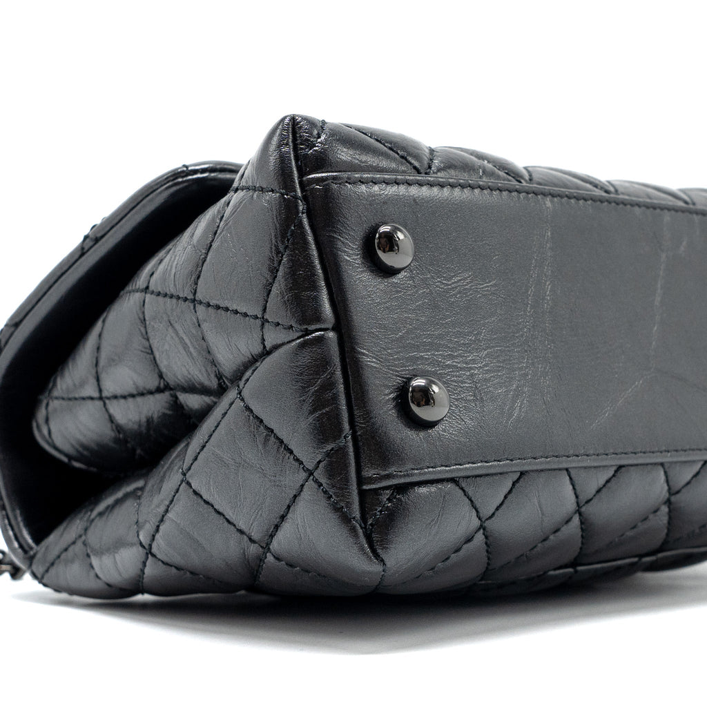CHANEL SMALL COCO HANDLE AGED CALFSKIN BLACK WITH BLACK HARDWARE