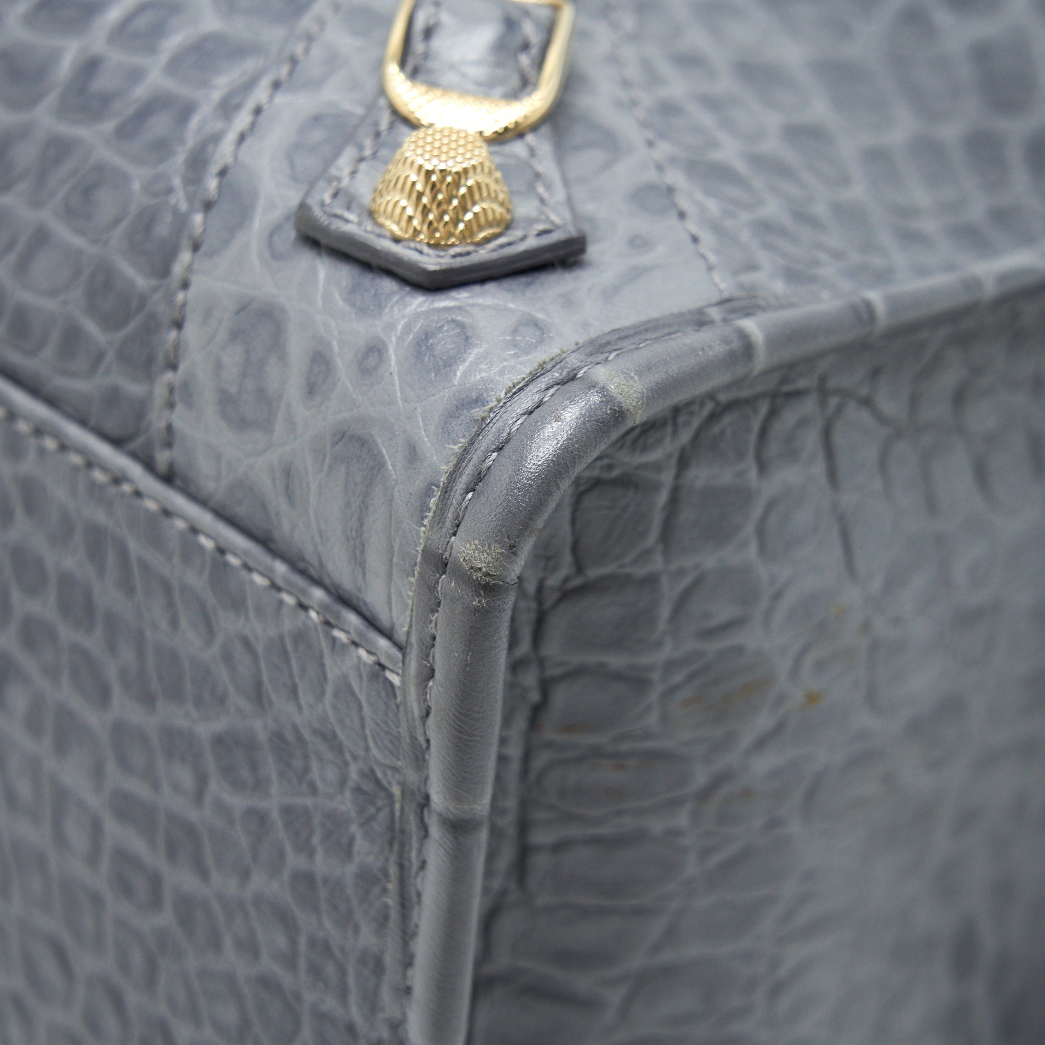 BALENCIAGA MEDIUM EMBOSSED CALFSKIN BAG IN GREY SHW