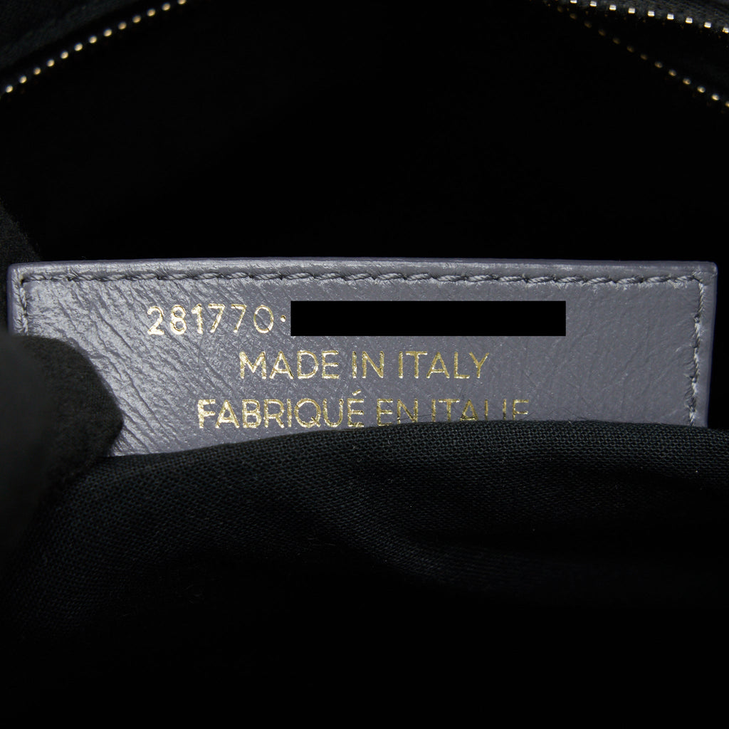 BALENCIAGA MEDIUM EMBOSSED CALFSKIN BAG IN GREY SHW
