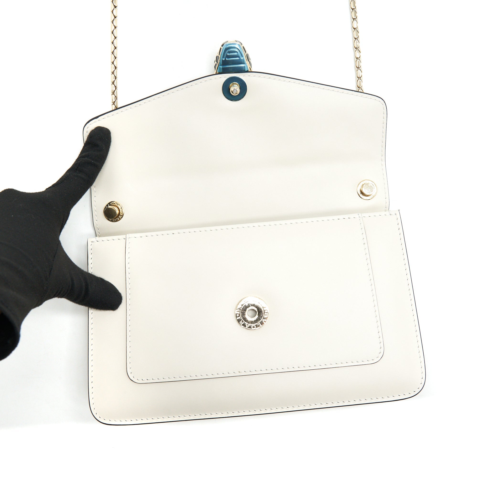 BVLGARI SERPENTI FOREVER CROSSBODY BAG WHITE LGHW