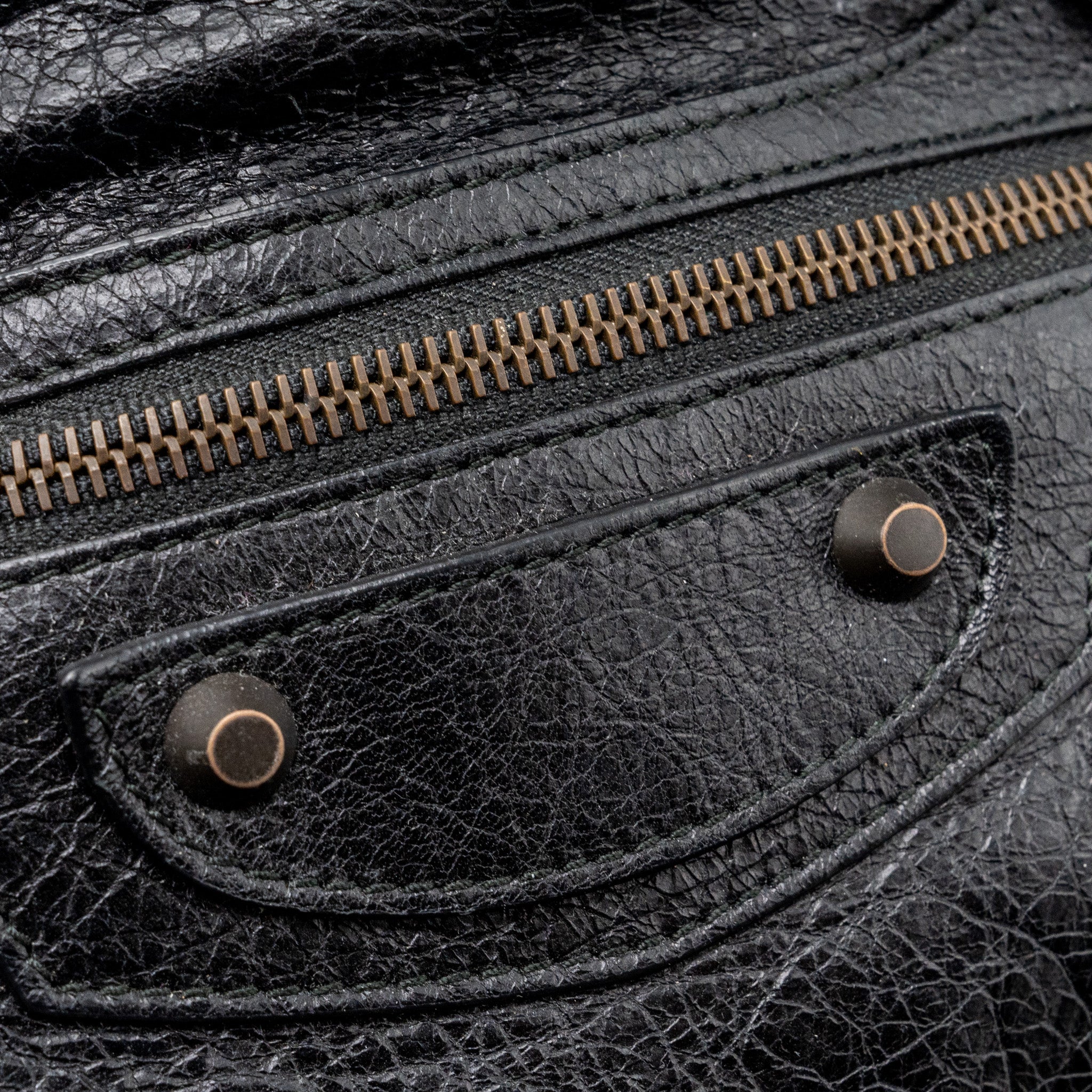 BALENCIAGA CLASSIC CITY BAG LEATHER BLACK RUTHENIUM SILVER HARDWARE