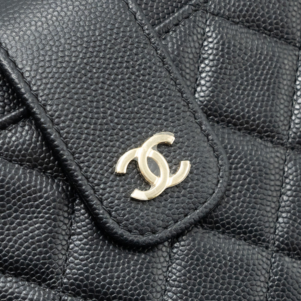 CHANEL CLUTCH WALLET CAVIAR BLACK LGHW
