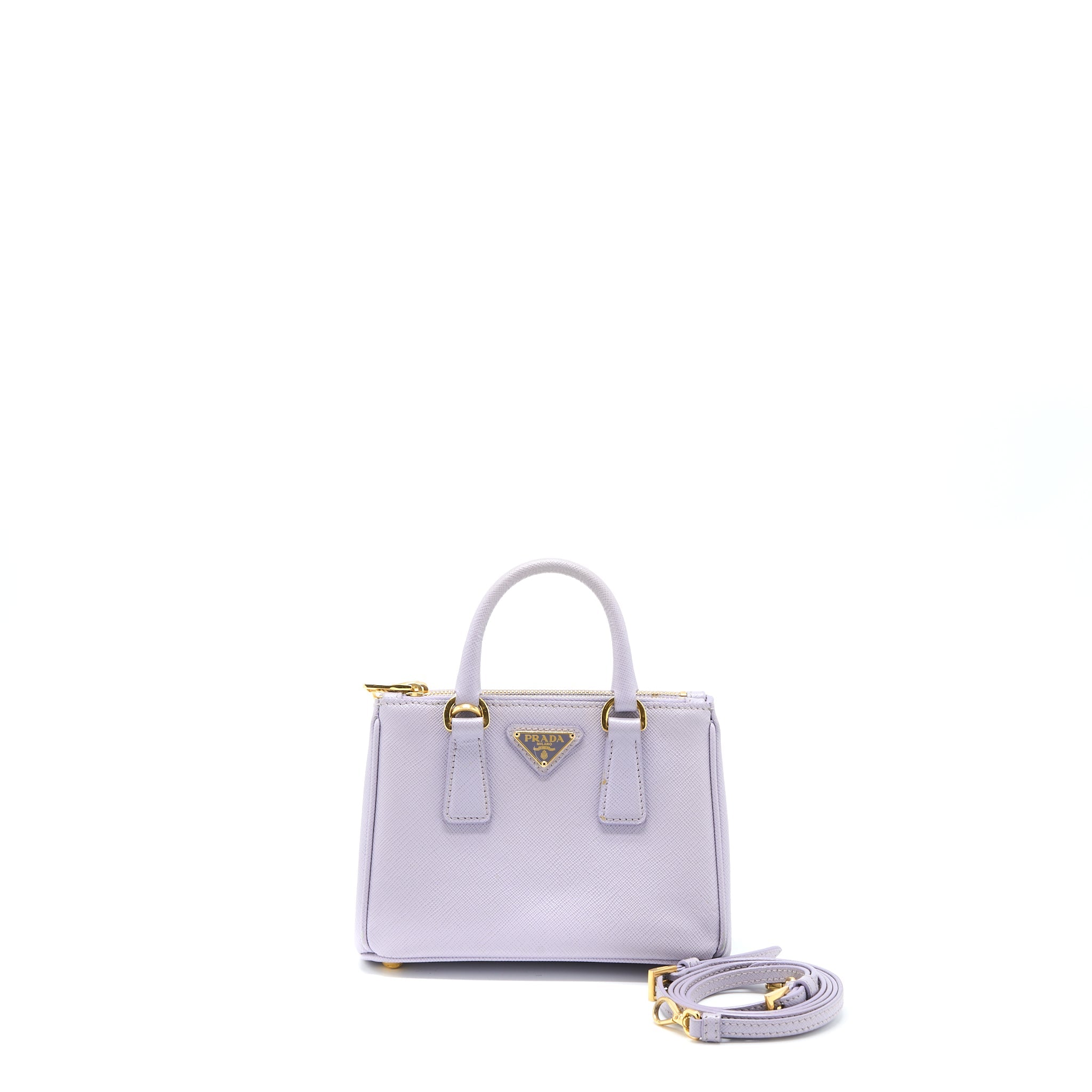 PRADA GALLERIA SAFFIANO MINI BAG LEATHER LIGHT PURPLE GHW