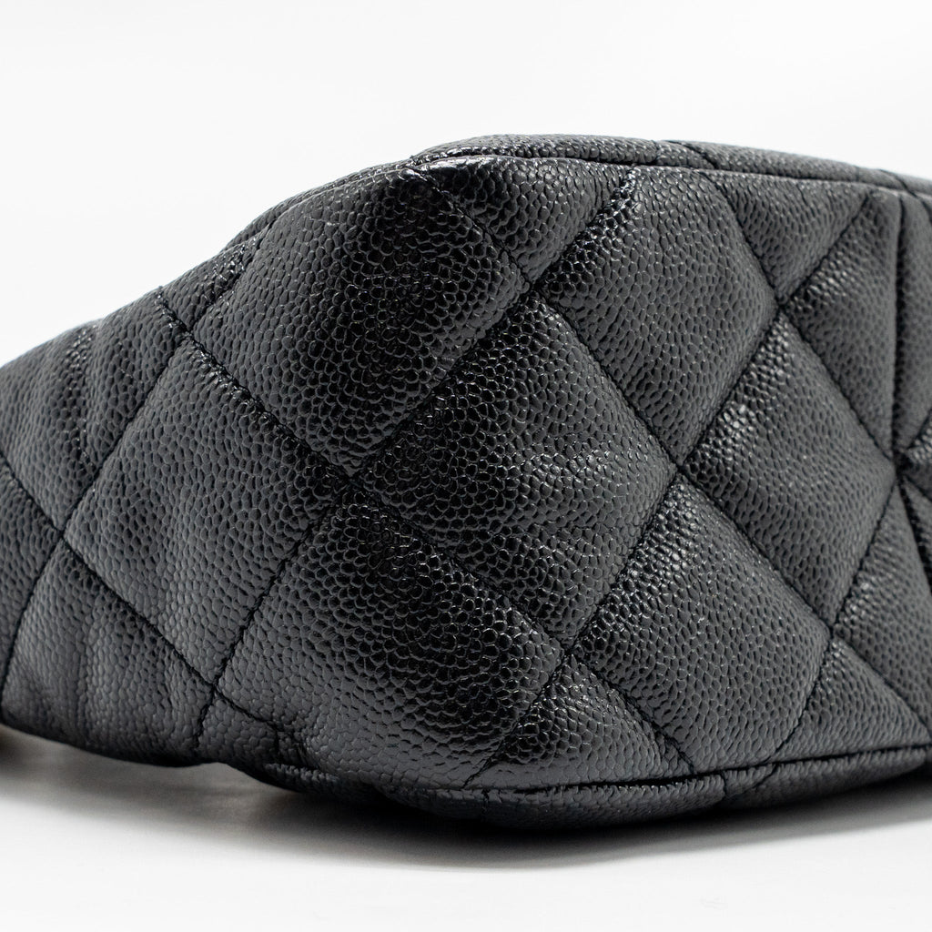 CHANEL QUILTED HOBO CAVIAR BLACK GHW (MICROCHIP)