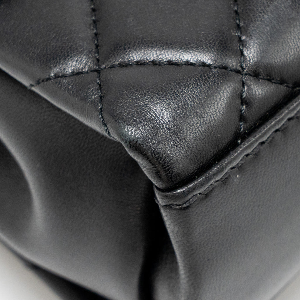 CHANEL COCO LOOP SINGLE FLAP BAG LAMBSKIN BLACK SHW