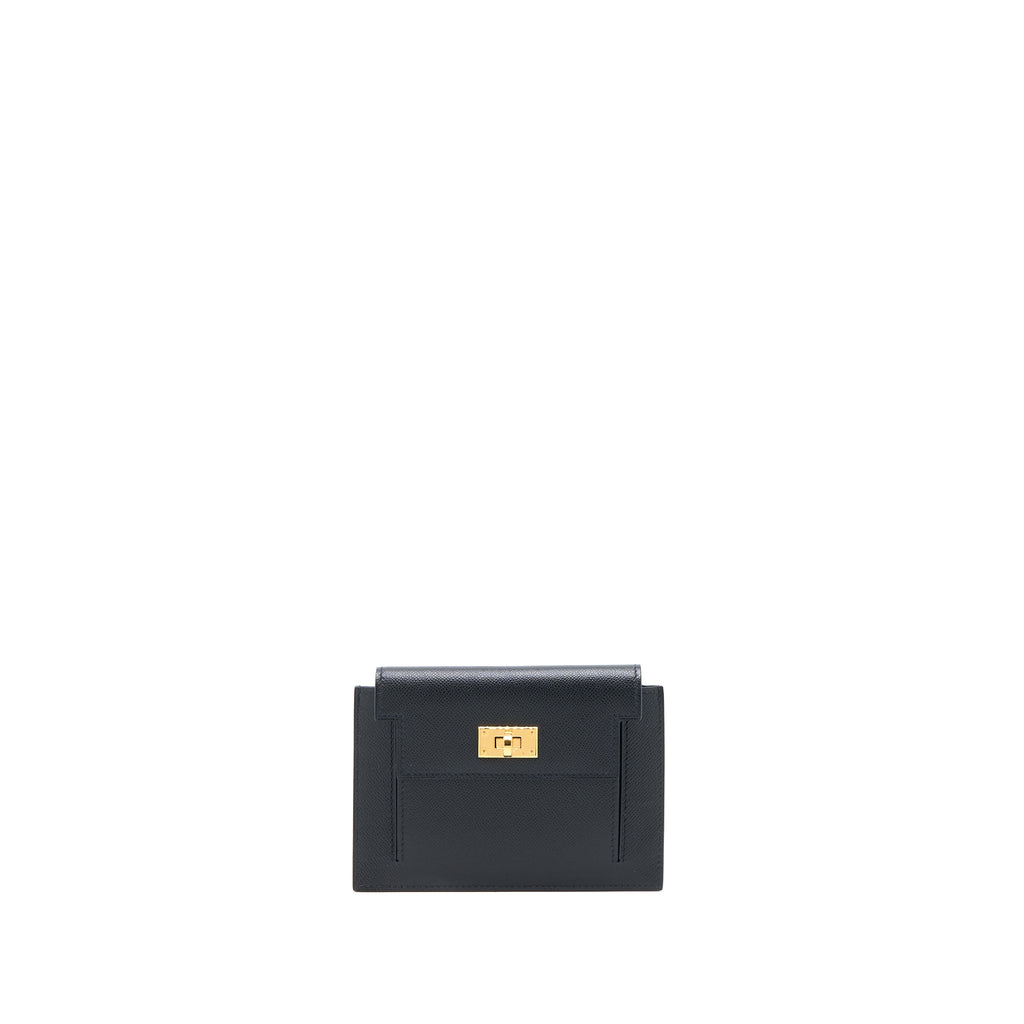 HERMES KELLY POCKET COMPACT MADAME BLACK GHW