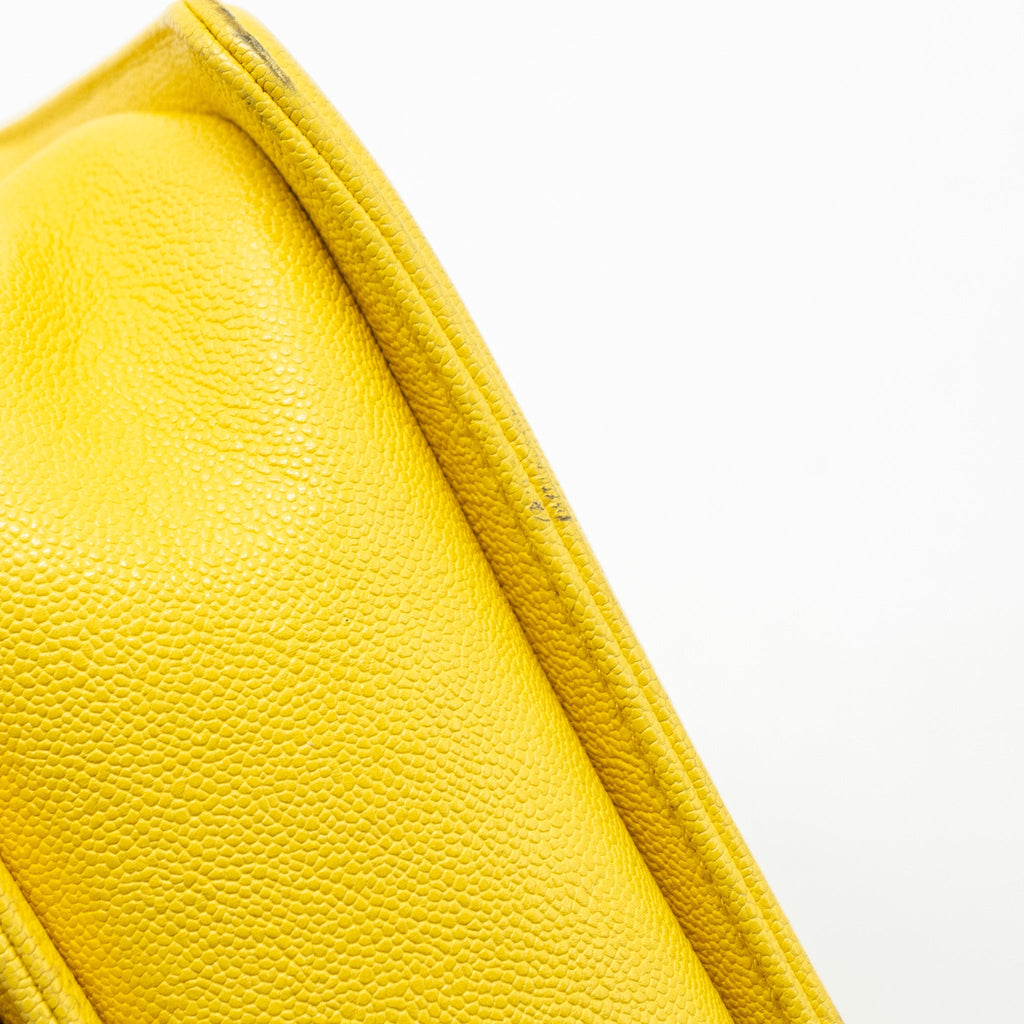 CHANEL SMALL BOY BAG GRAIN CALFSKIN YELLOW GHW