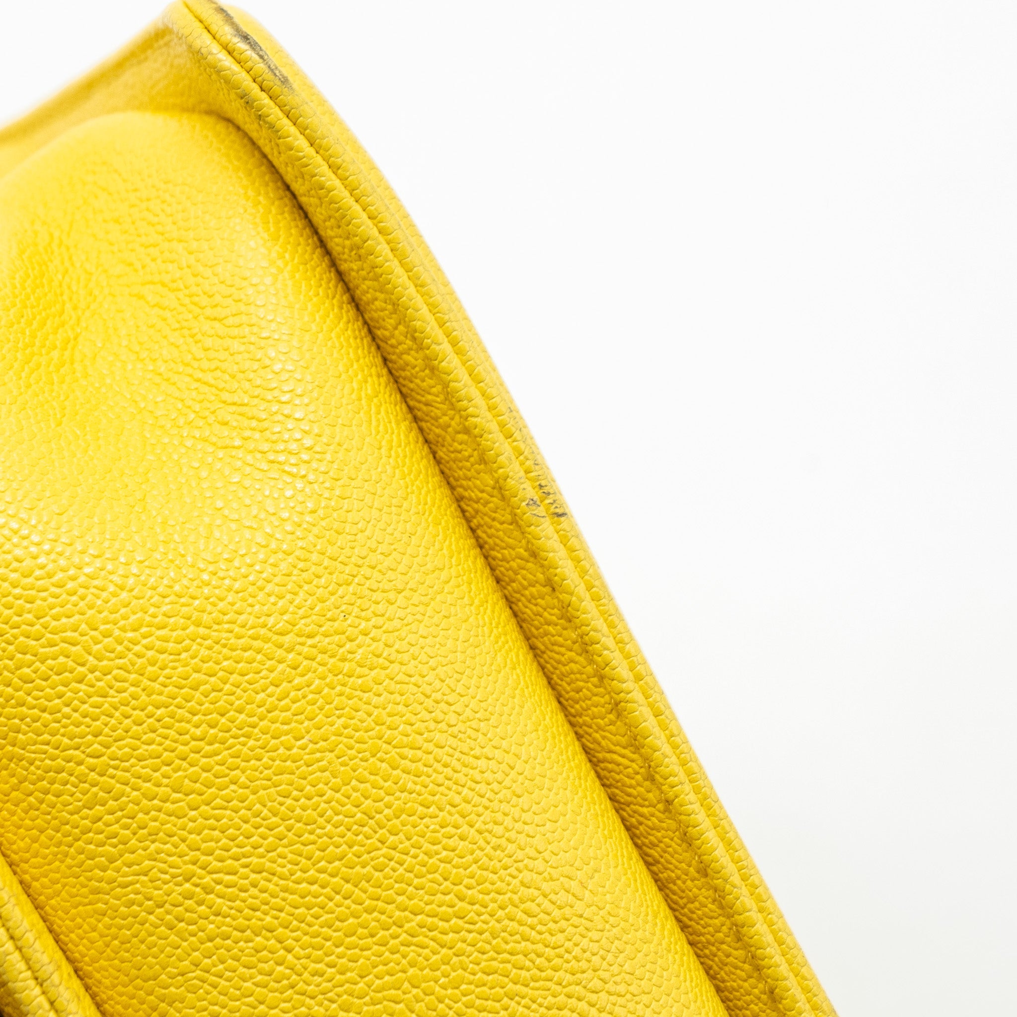 CHANEL SMALL BOY BAG GRAIN CALFSKIN YELLOW GHW