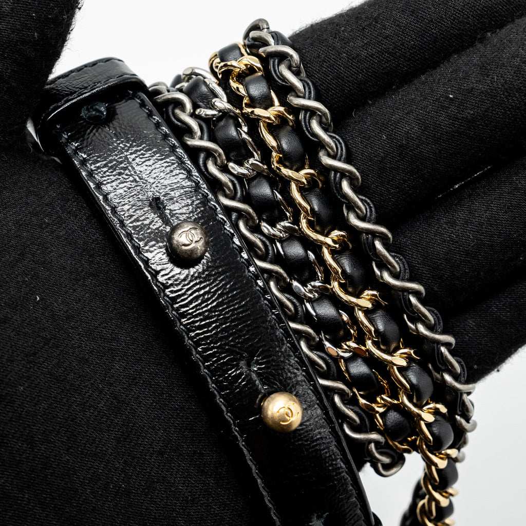 CHANEL SMALL GABRIELLE HOBO BAG CALFSKIN BLACK MULTICOLOUR HARDWARE