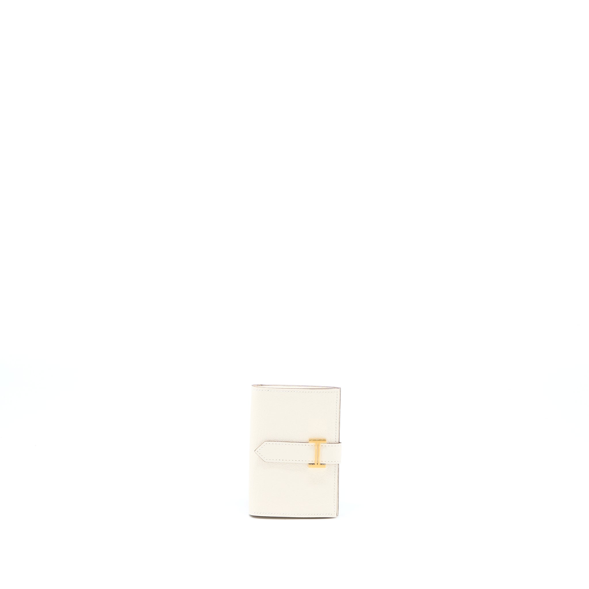 HERMES BEARN MINI WALLET CHEVRE MYSORE GOATSKIN NATA GHW
