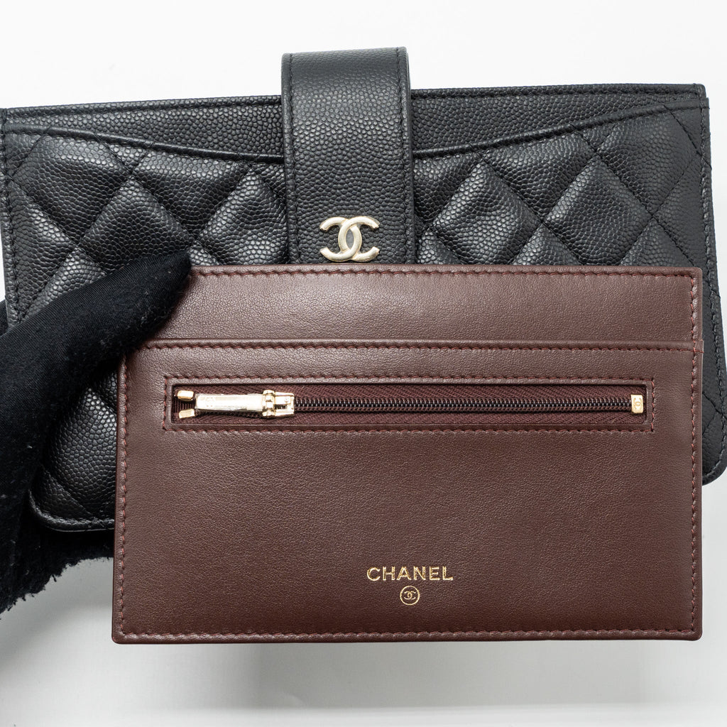 CHANEL CLUTCH WALLET CAVIAR BLACK LGHW