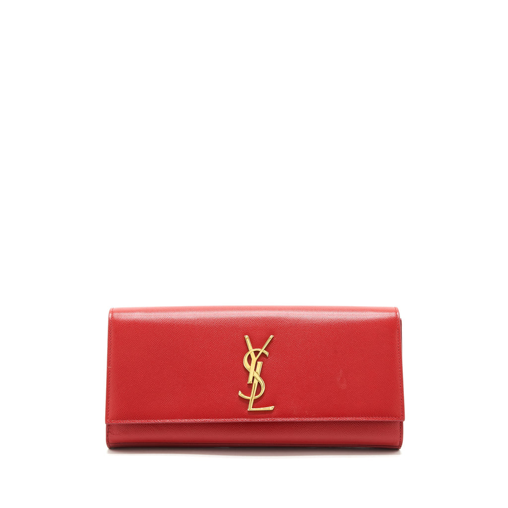 SAINT LAURENT/YSL CLUTCH CAVIAR RED GHW