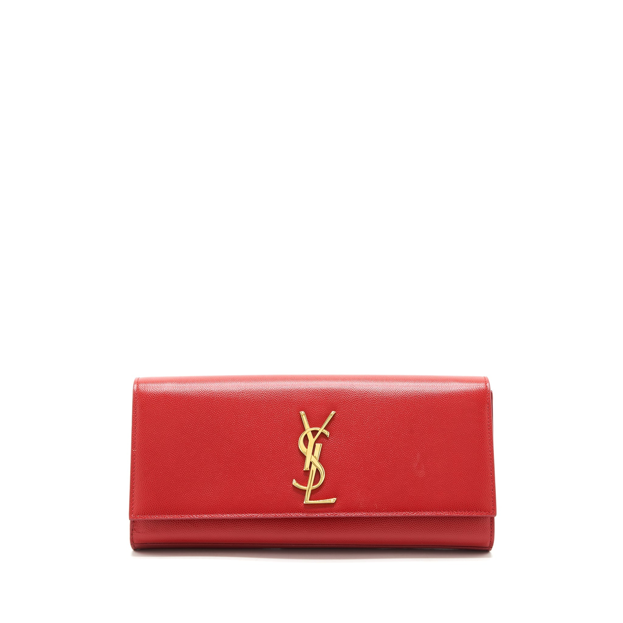 SAINT LAURENT/YSL CLUTCH CAVIAR RED GHW