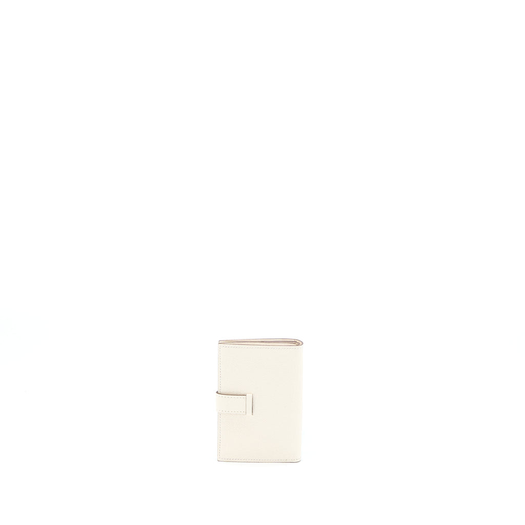 HERMES BEARN MINI WALLET CHEVRE MYSORE GOATSKIN NATA GHW
