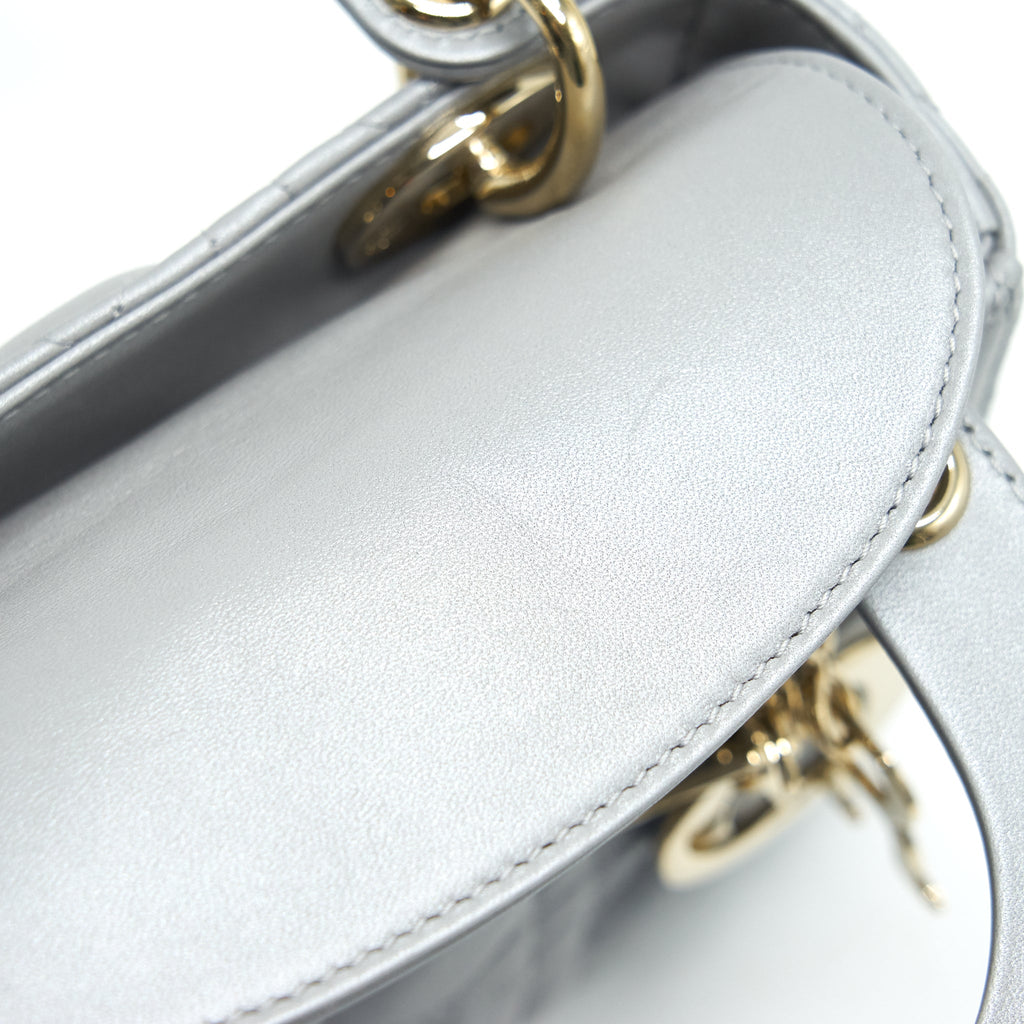 CHRISTIAN DIOR MINI LADY DIOR LIGHT GREY