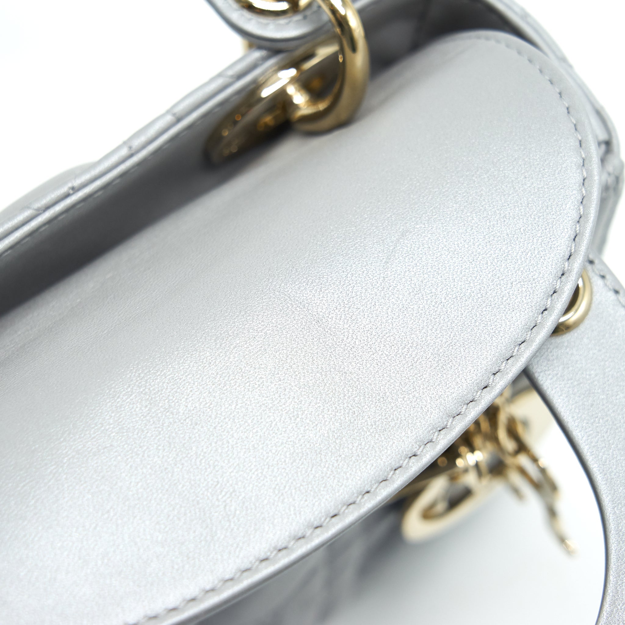 CHRISTIAN DIOR MINI LADY DIOR LIGHT GREY