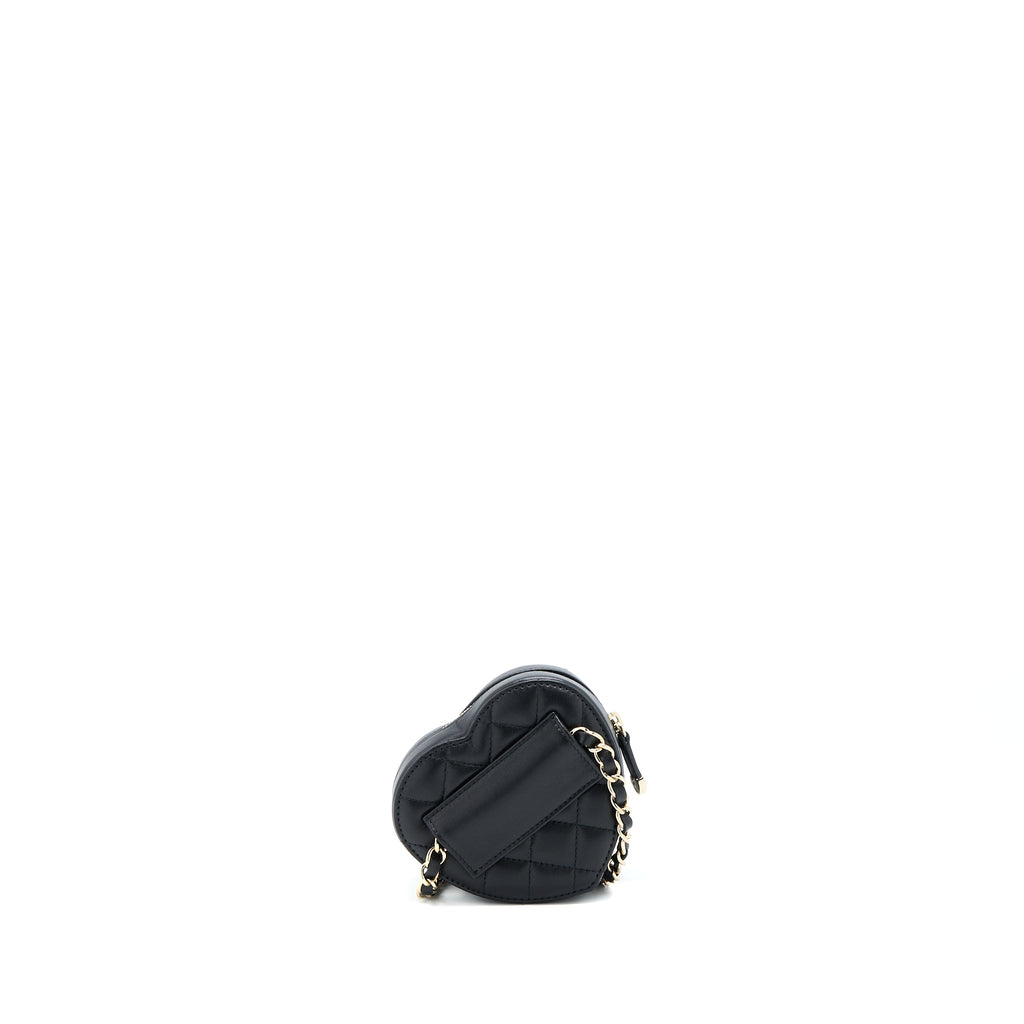 CHANEL 22S HEART BELT BAG LAMBSKIN BLACK LGHW