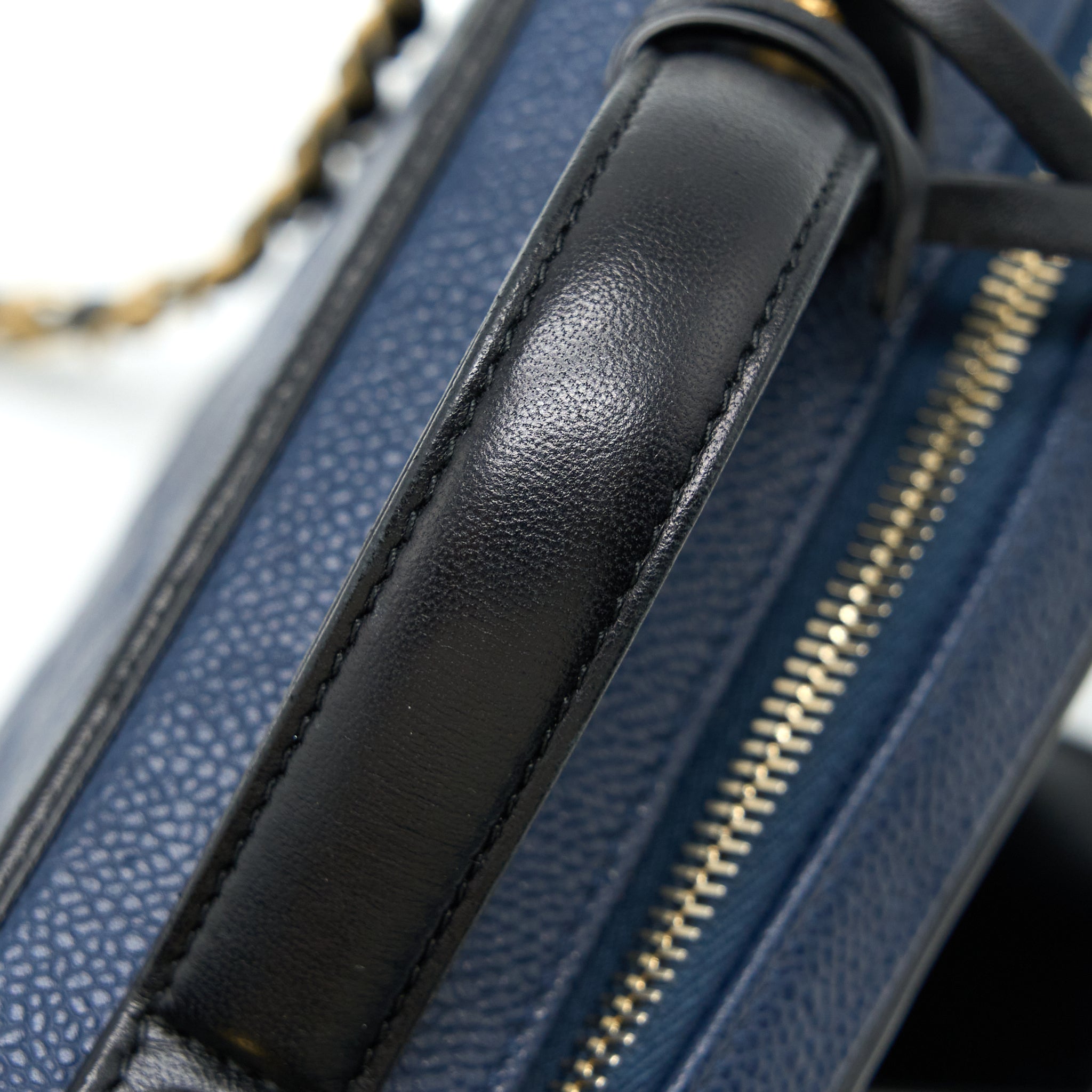 CHANEL MEDIUM FILIGREE VANITY CAMERA BAG CAVIAR BLUE/BLACK GHW