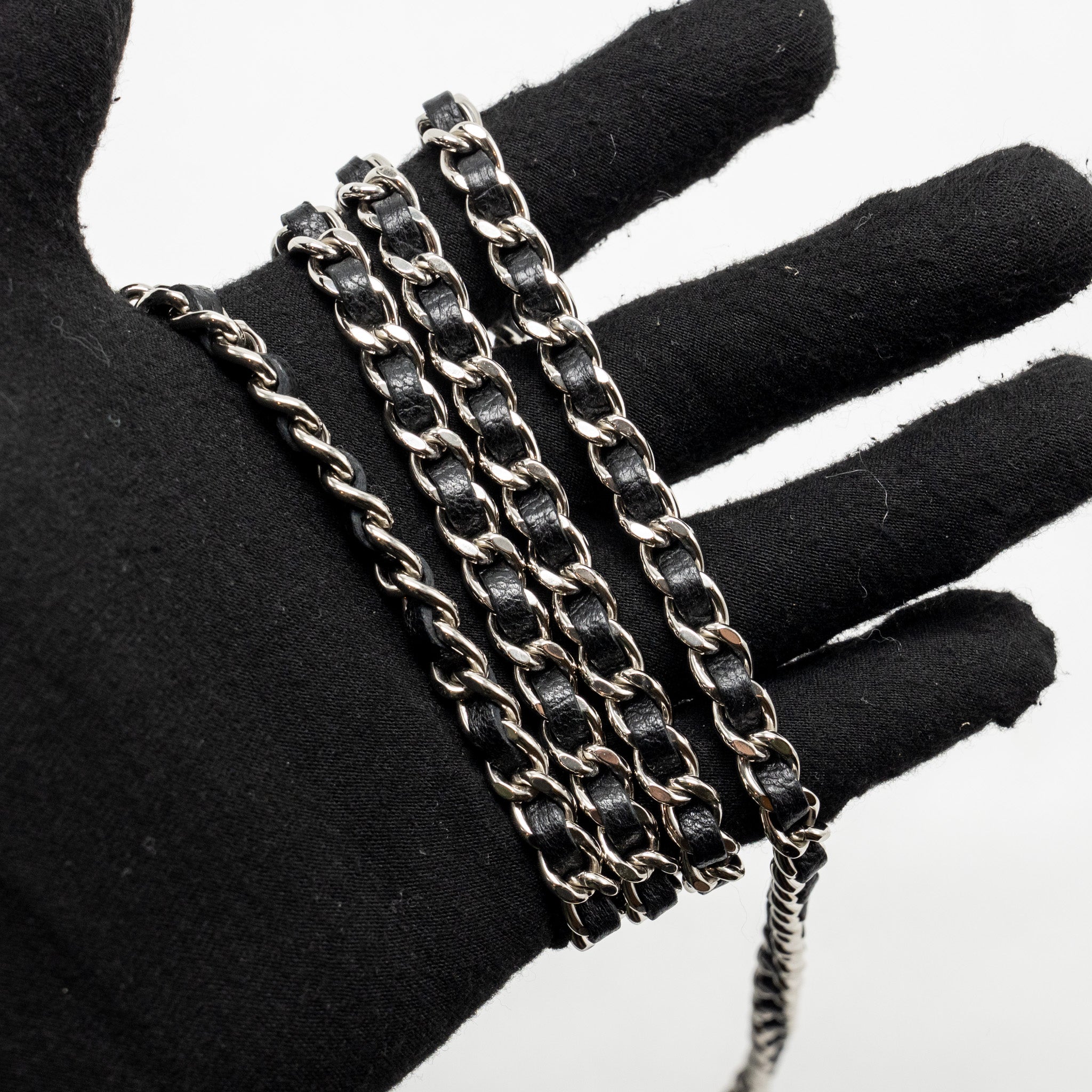 CHANEL DOUBLE ZIP CLUTCH WITH CHAIN CAVIAR BLACK SHW