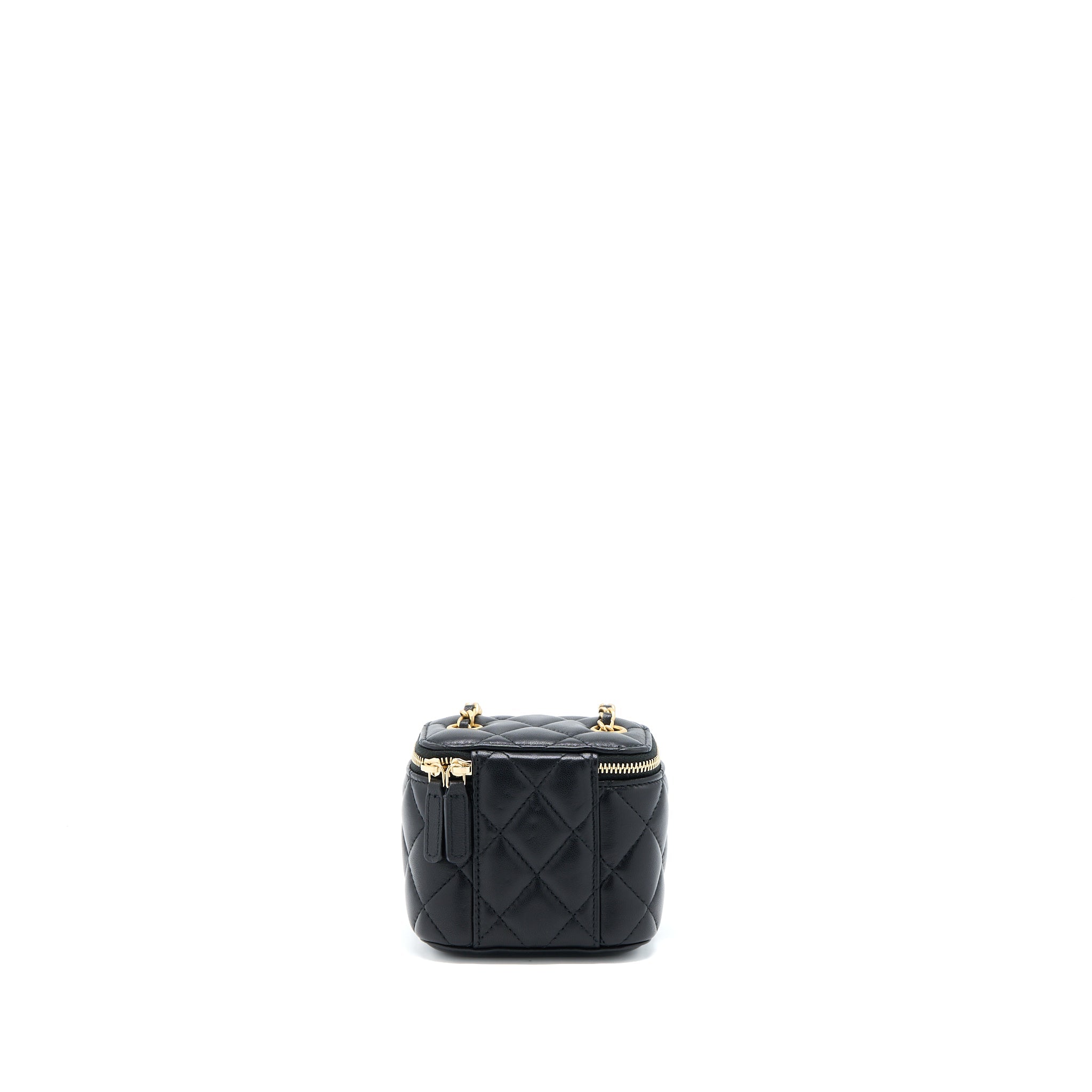 CHANEL PEARL CRUSH MINI VANITY CASE LAMBSKIN BLACK LGHW