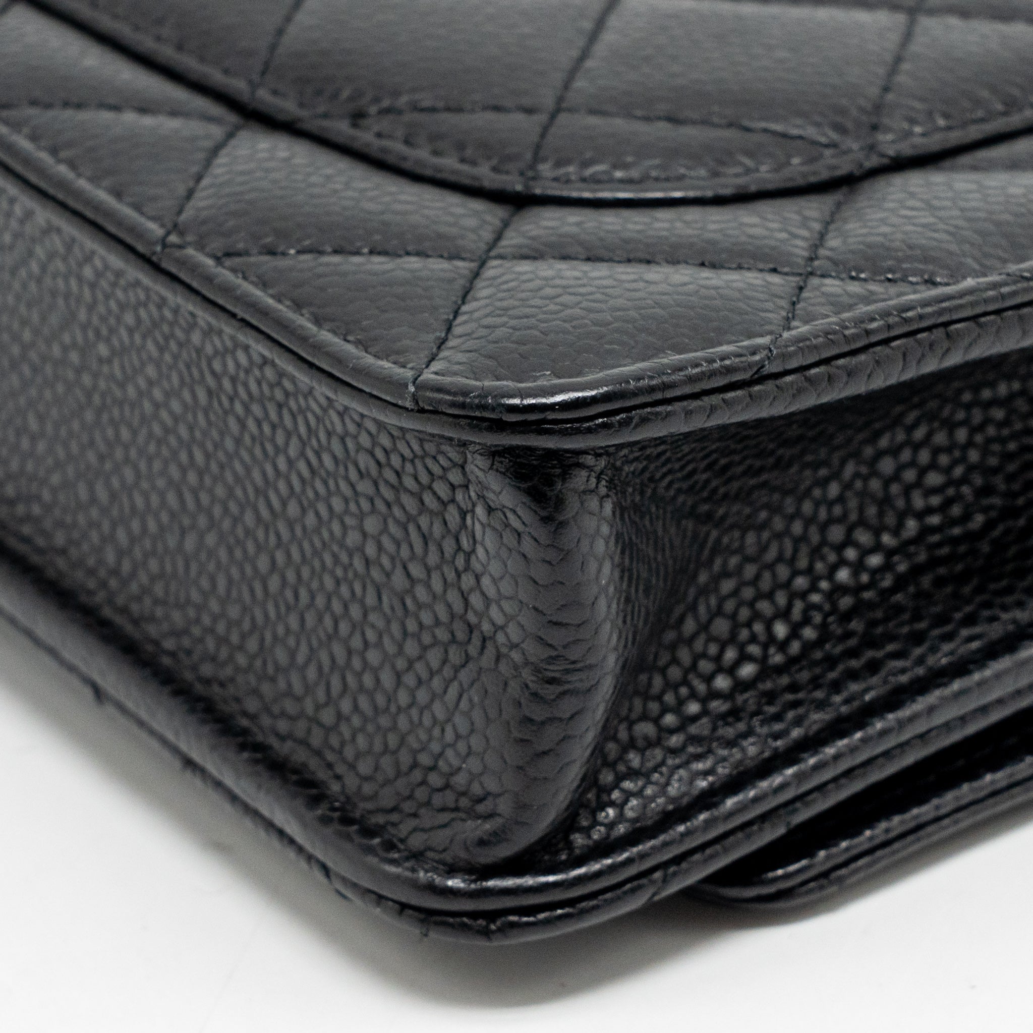 CHANEL CLASSIC WALLET ON CHAIN CAVIAR BLACK GHW (MICROCHIP)