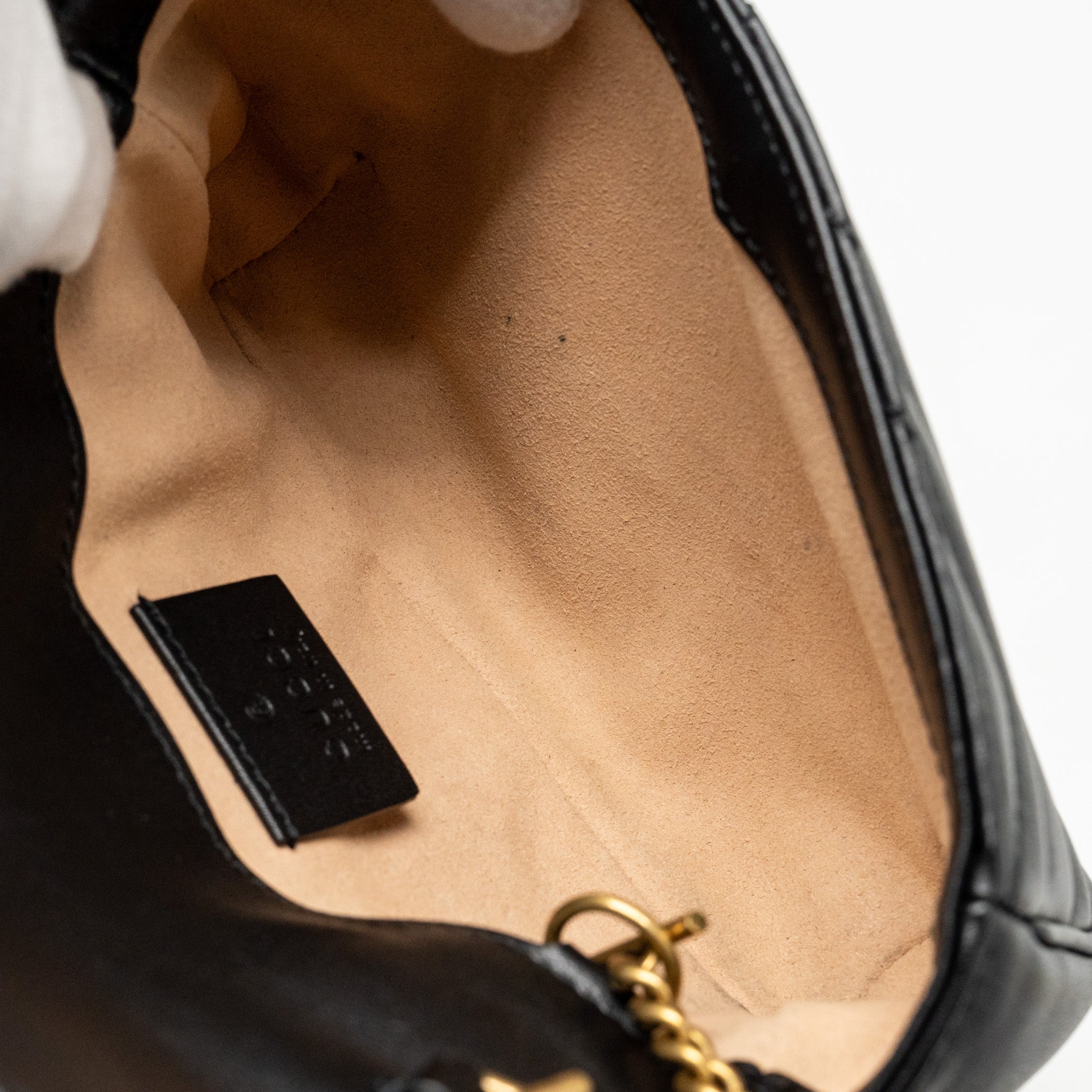 GUCCI MINI GG MARMONT CALFSKIN BLACK GHW