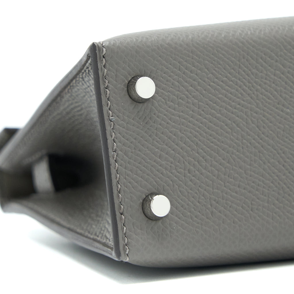 HERMES MINI KELLY II EPSOM 0L GRIS MEYER SHW