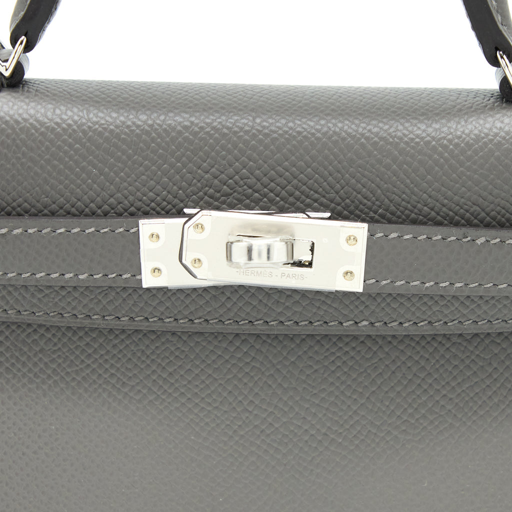HERMES MINI KELLY II EPSOM 0L GRIS MEYER SHW
