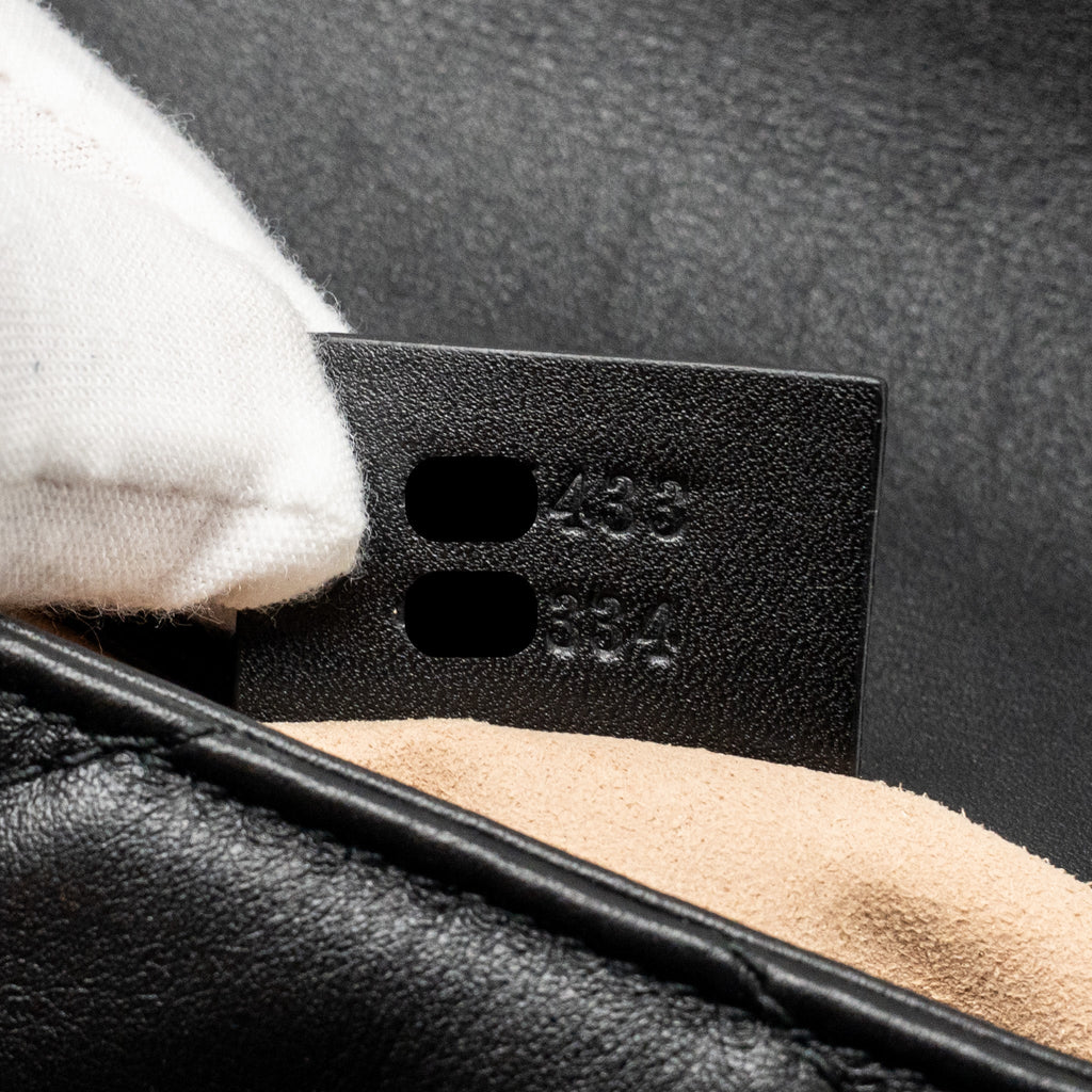 GUCCI MINI GG MARMONT CALFSKIN BLACK GHW