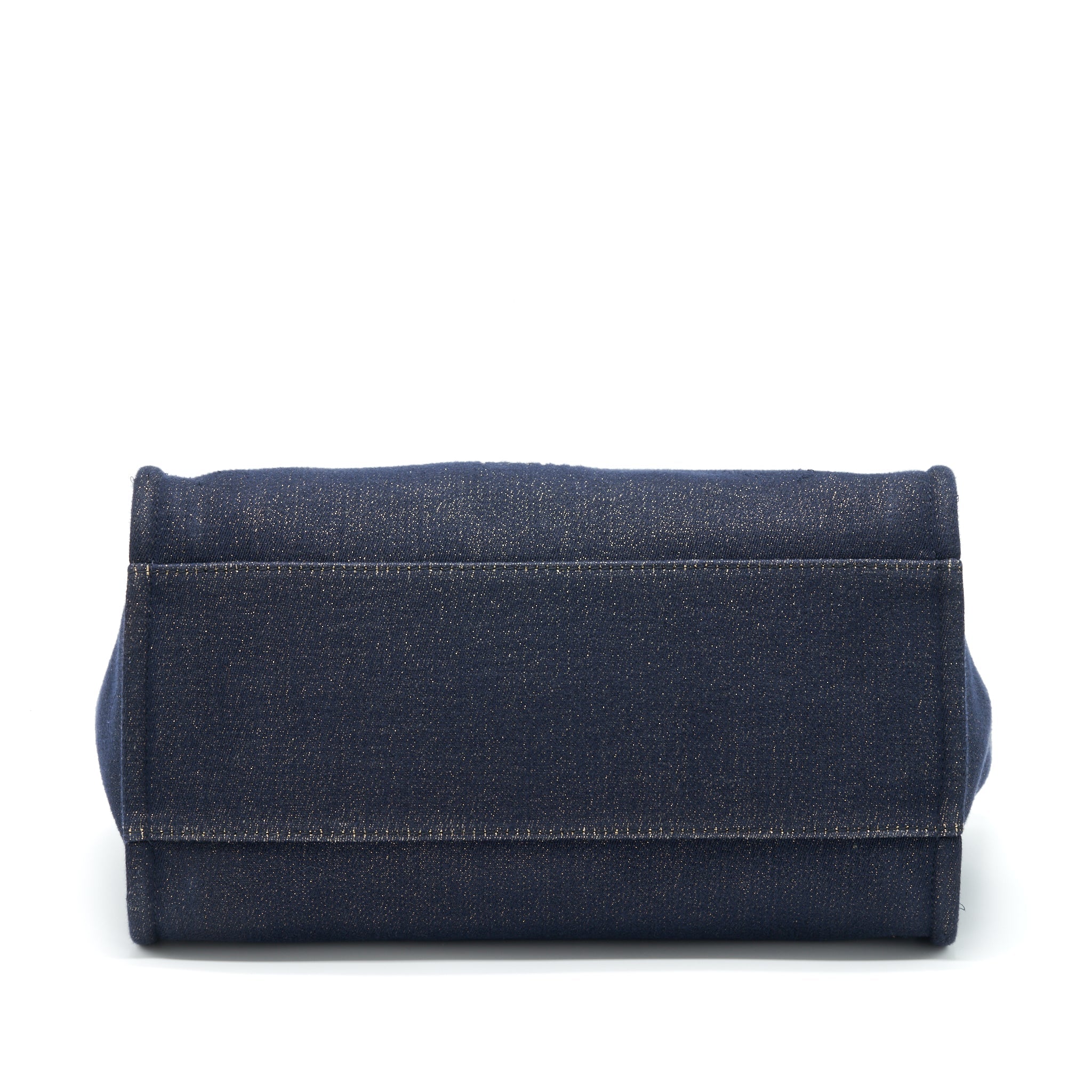 CHANEL DEAUVILLE TOTE BAG DENIM DARK BLUE/GOLD GHW