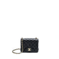 CHANEL MINI SQUARE FLAP BAG LAMBSKIN BLACK LGHW (MICROCHIP)