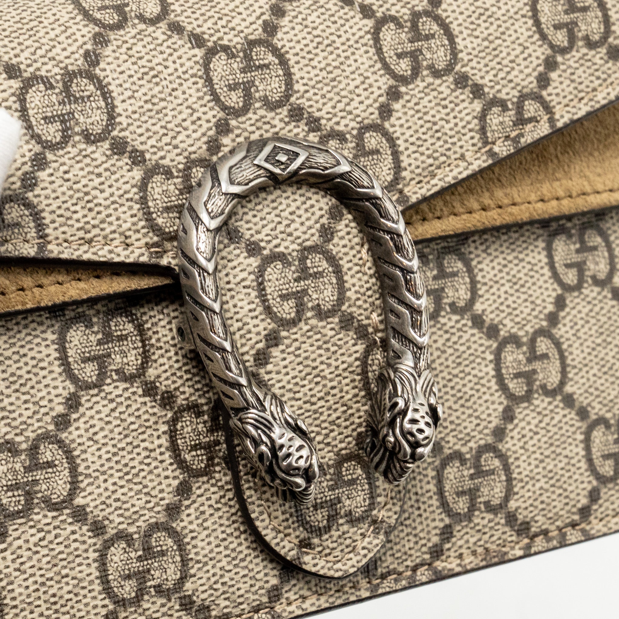 GUCCI SUPER MINI DIONYSUS BAG GG SUPREME BEIGE SHW